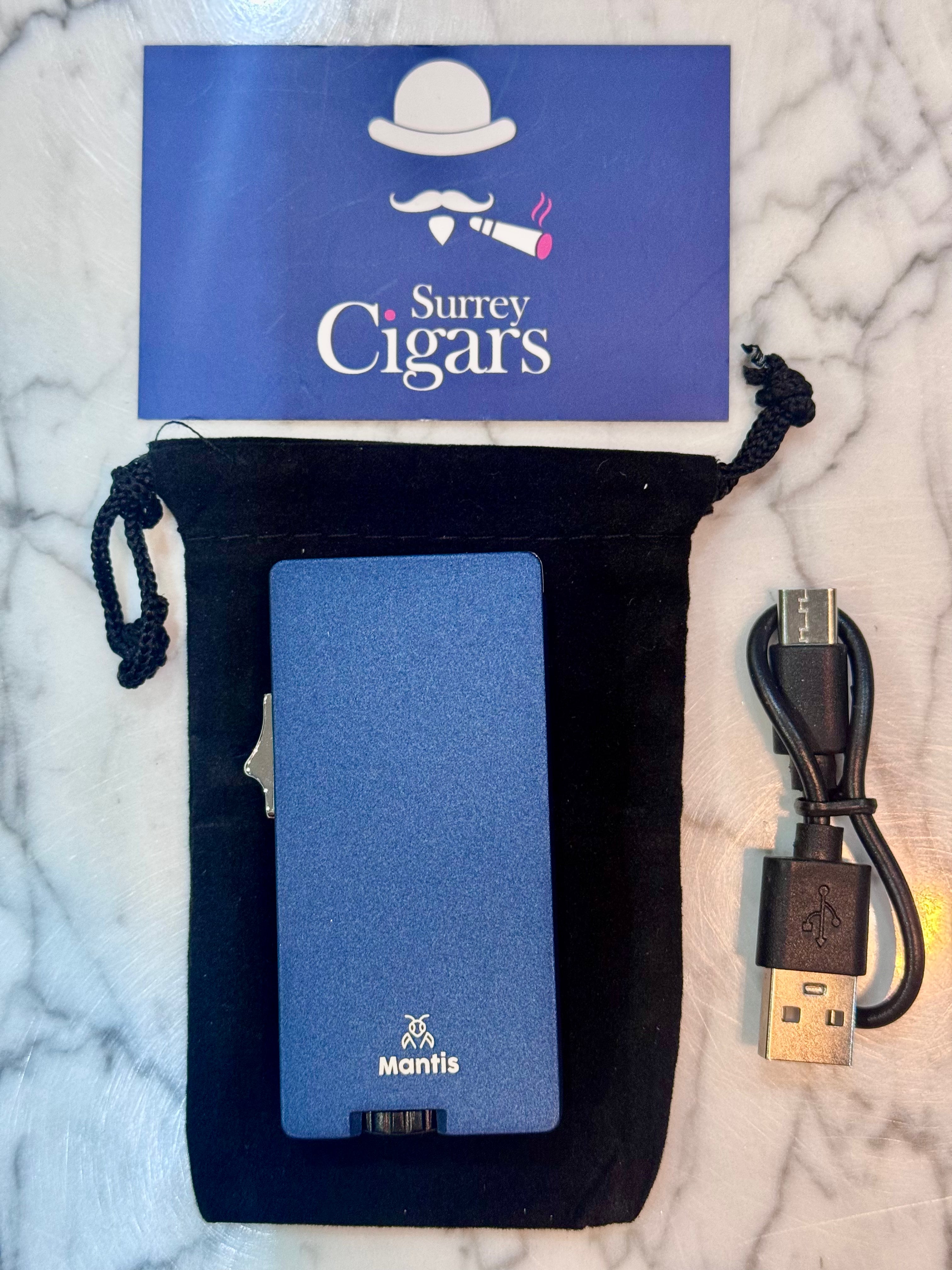 Mantis - Blazeline - 7 Jet soft Flame gravity induction ignition Lighter - Blue