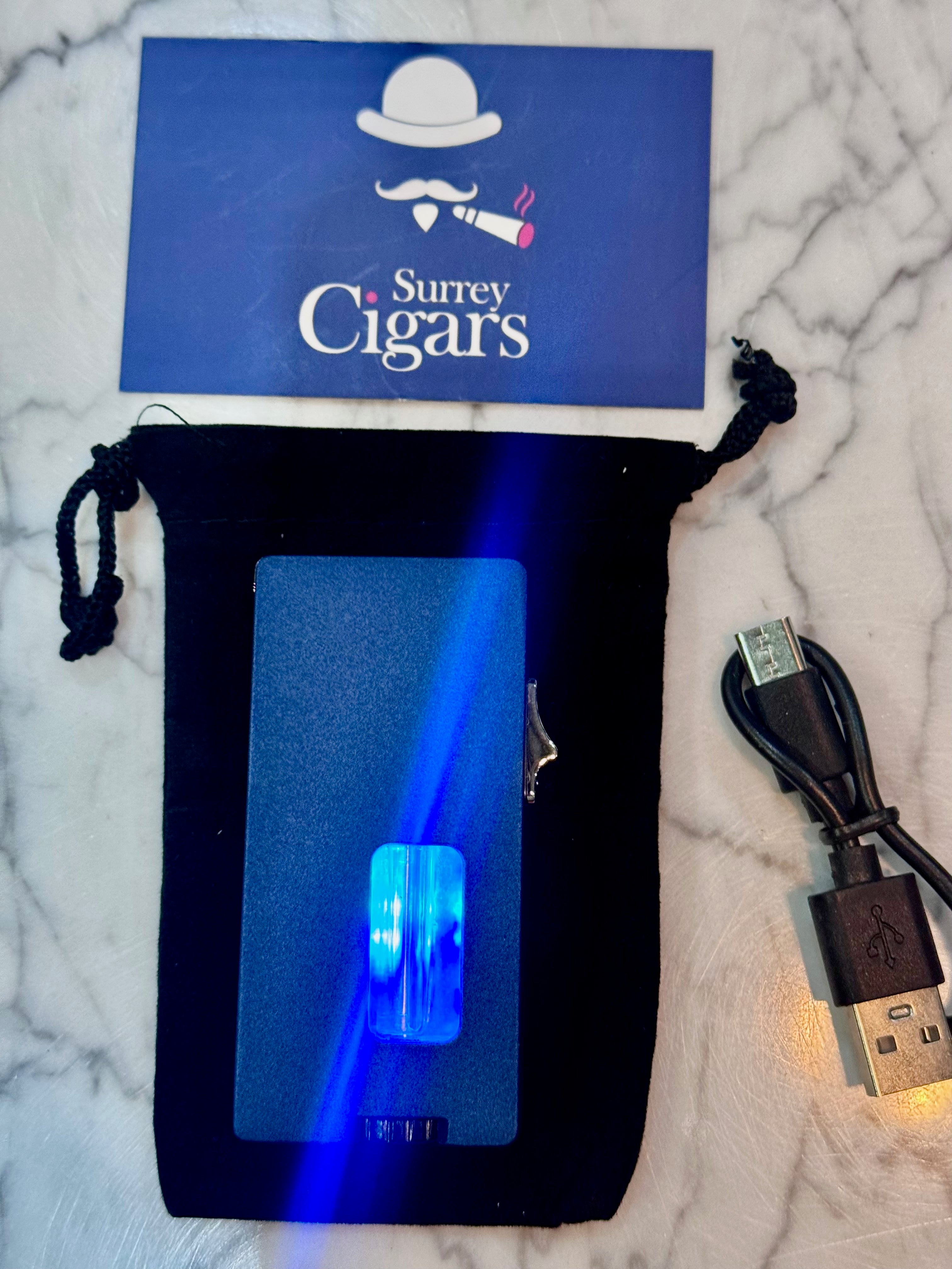 Mantis - Blazeline - 7 Jet soft Flame gravity induction ignition Lighter - Blue