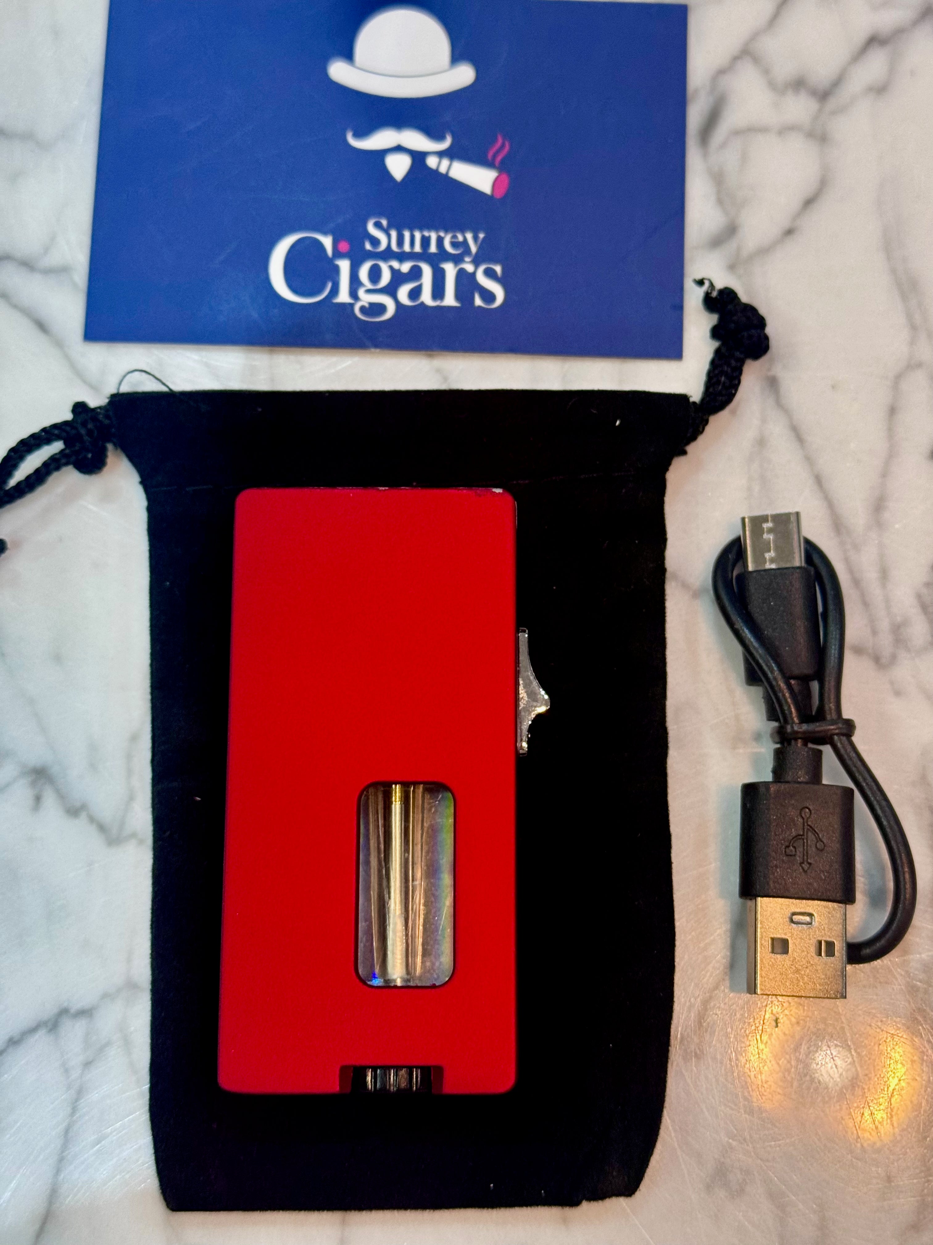 Mantis - Blazeline - 7 Jet soft Flame gravity induction ignition Lighter - Red
