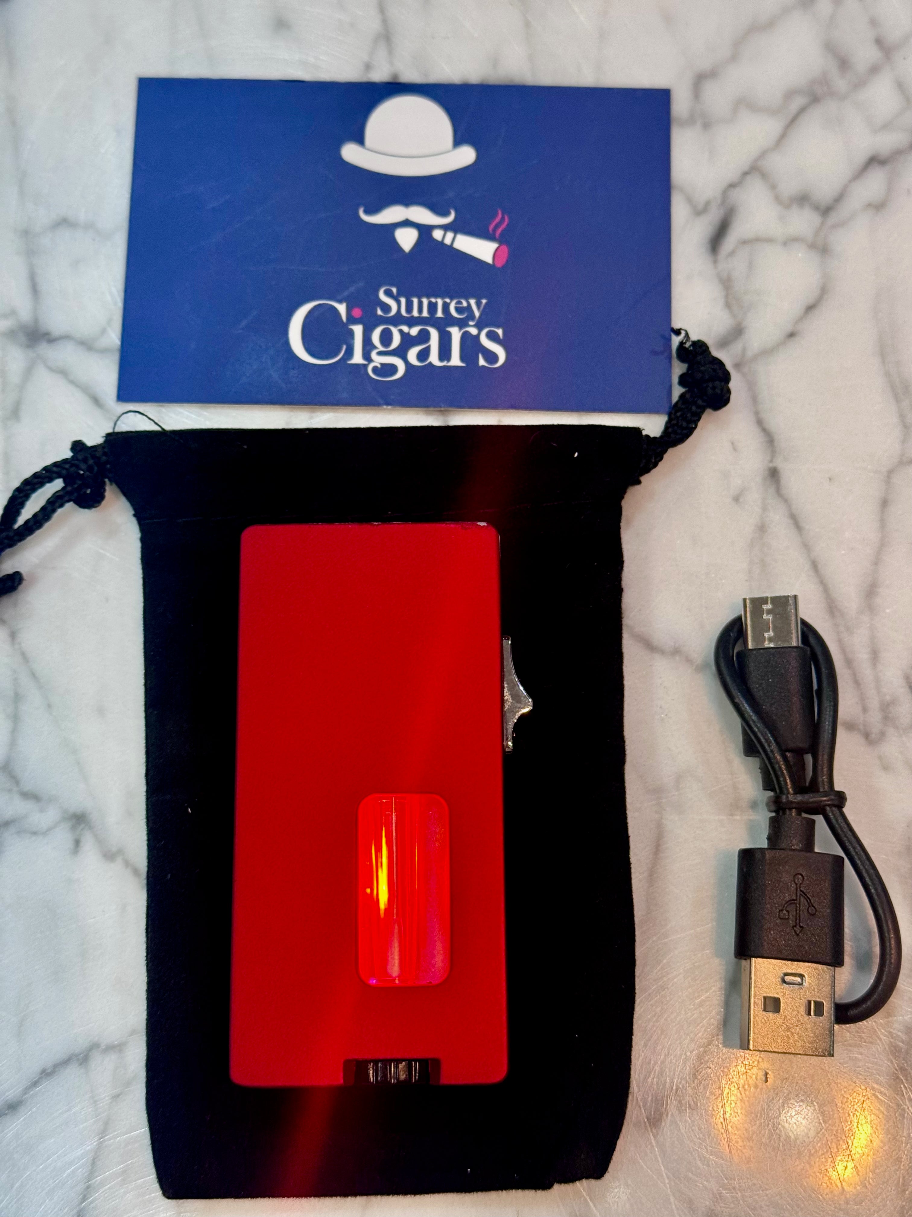 Mantis - Blazeline - 7 Jet soft Flame gravity induction ignition Lighter - Red
