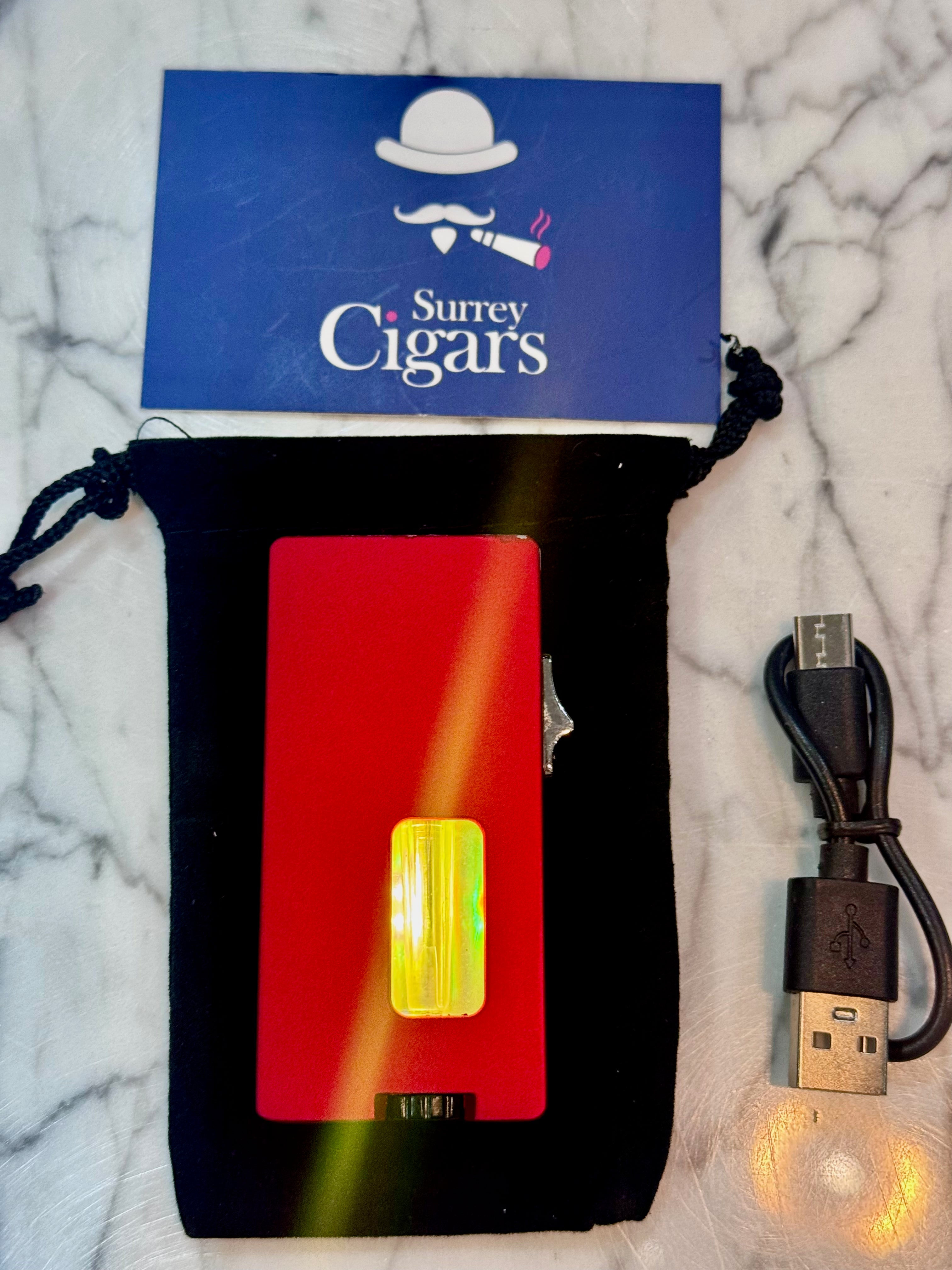 Mantis - Blazeline - 7 Jet soft Flame gravity induction ignition Lighter - Red