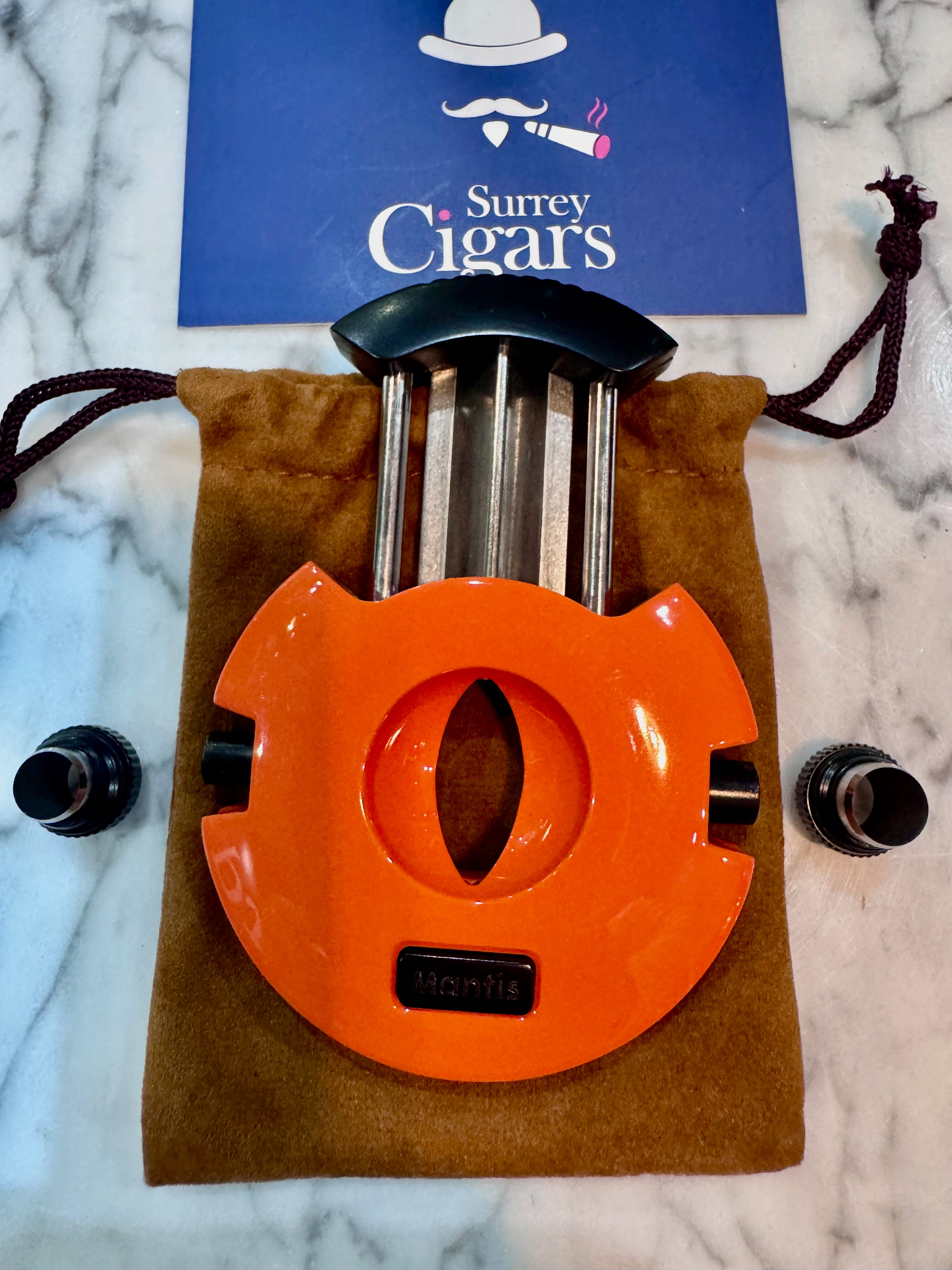 Mantis - Orbicut - V-Cut and 2 x Punch Cigar Cutter - Orange