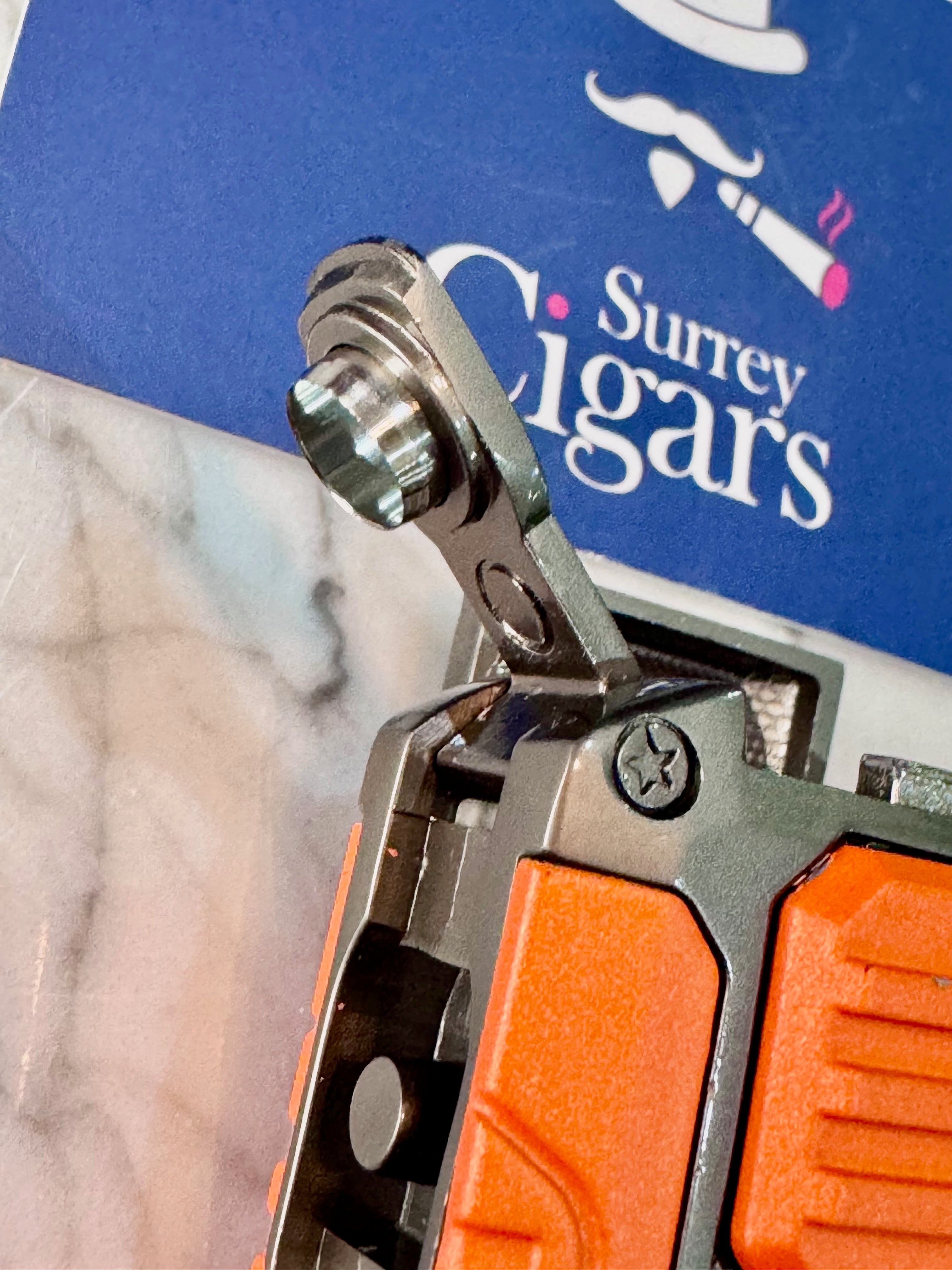 Mantis - Omni - Multifunction Triple Jet Flame Lighter with V cutter, Punch Cutter, Draw enhancer and Cigar stand. - Grey