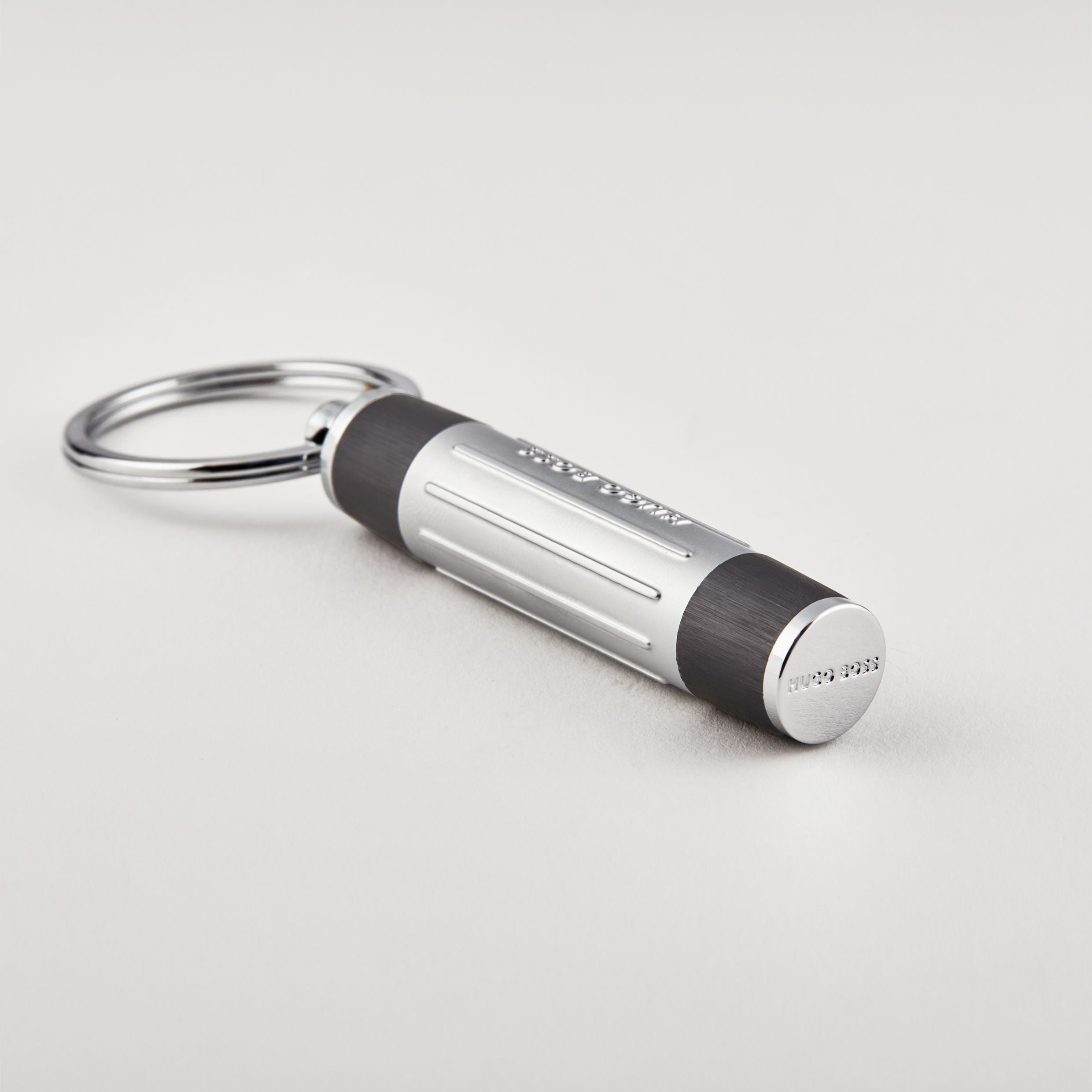 Hugo Boss Gear Ribs Keyring Gunmetal