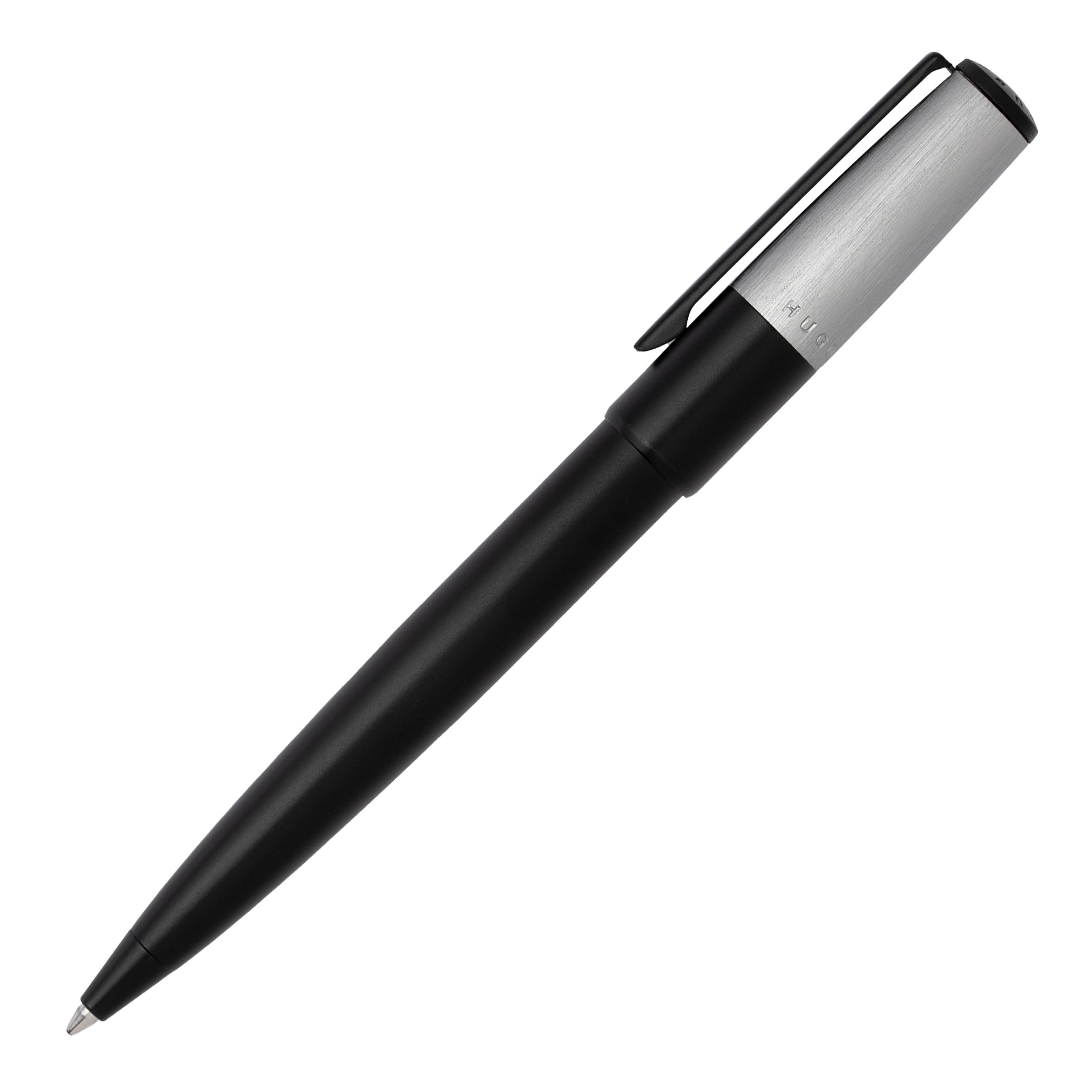Hugo Boss Gear Minimal Ballpoint Pen Black And Chrome