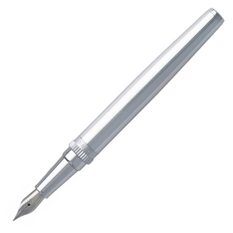 Hugo Boss Gear Ribs Fountain Pen Chrome