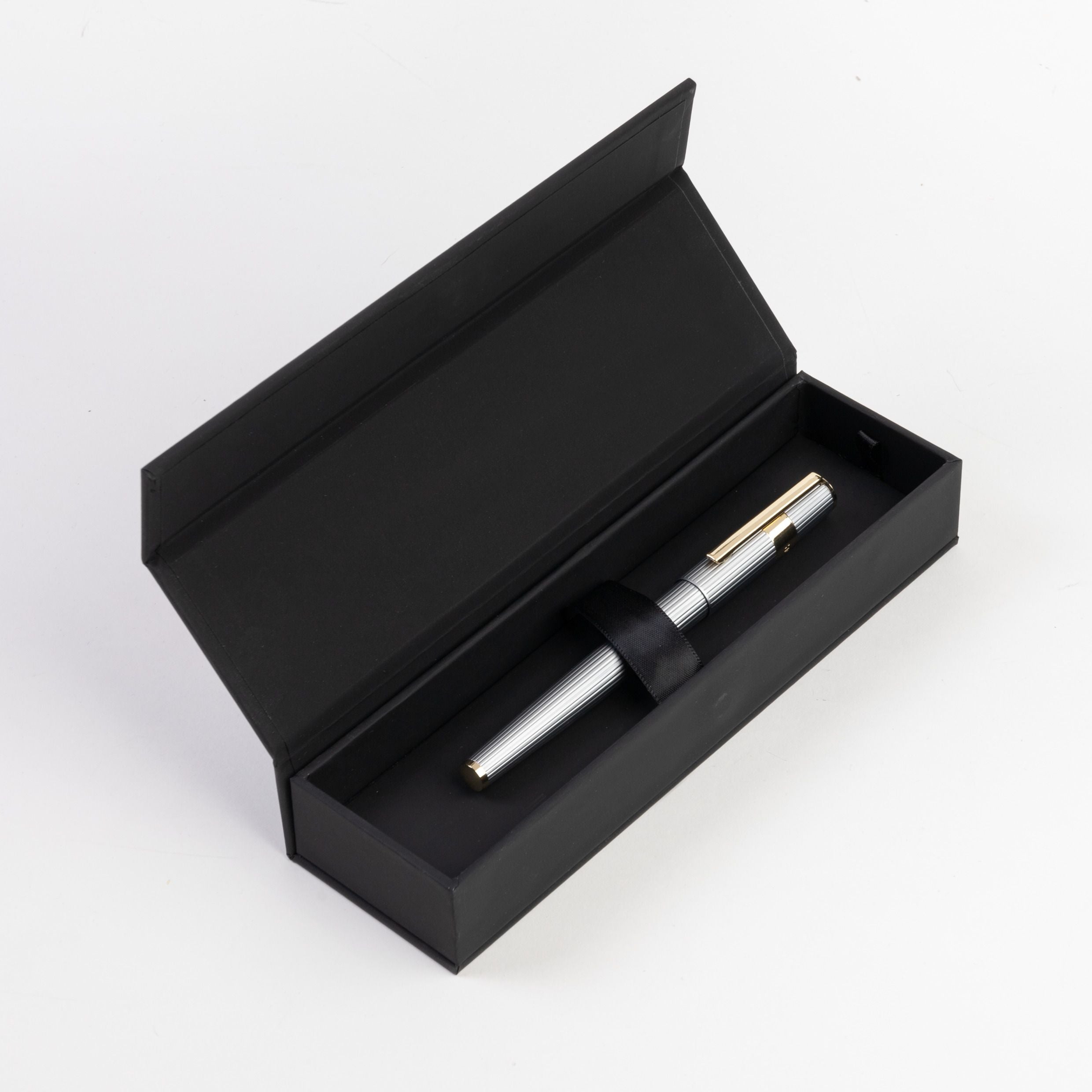 Hugo Boss Gear Pinstripe Rollerball Pen Silver And Gold
