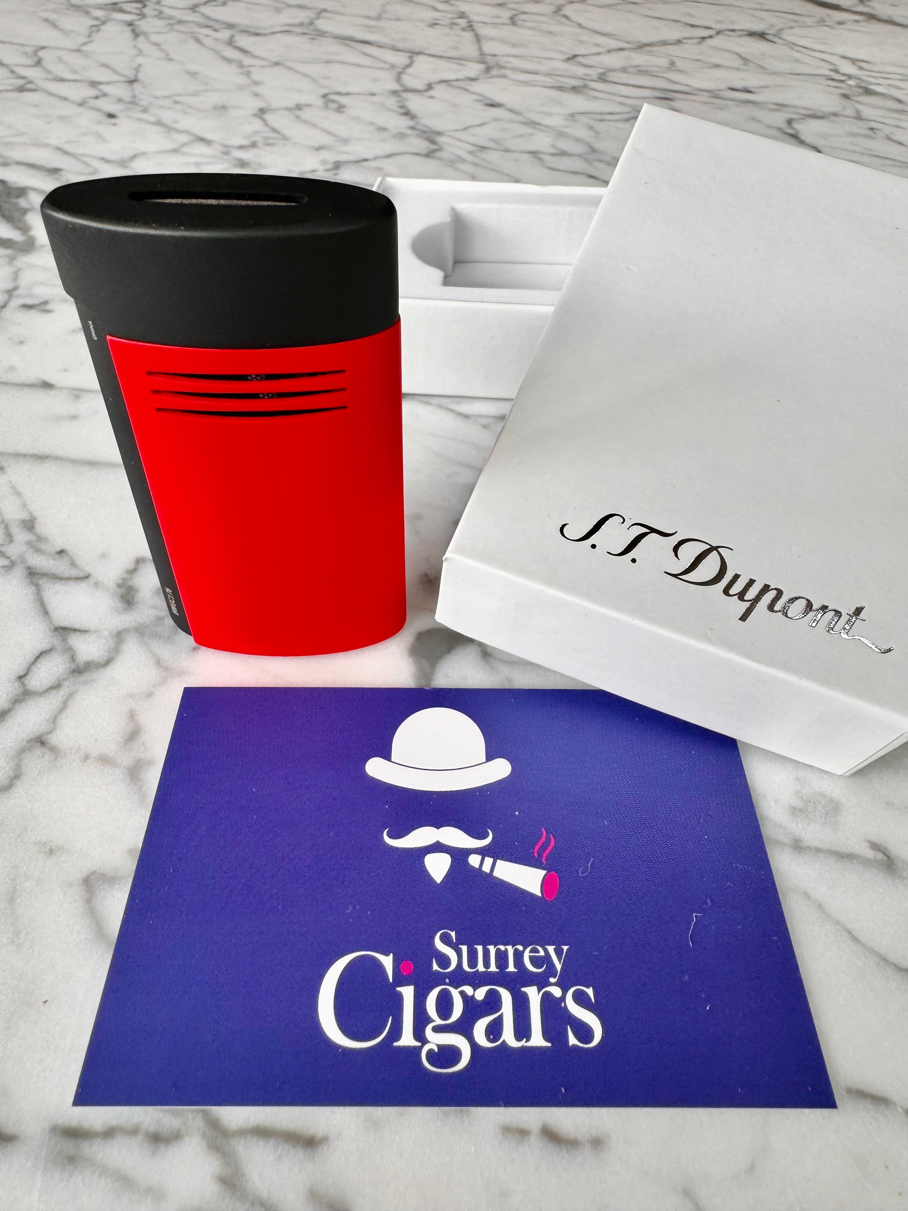 S.T. Dupont MEGAJET MATT BLACK & RED LIGHTER - 020748