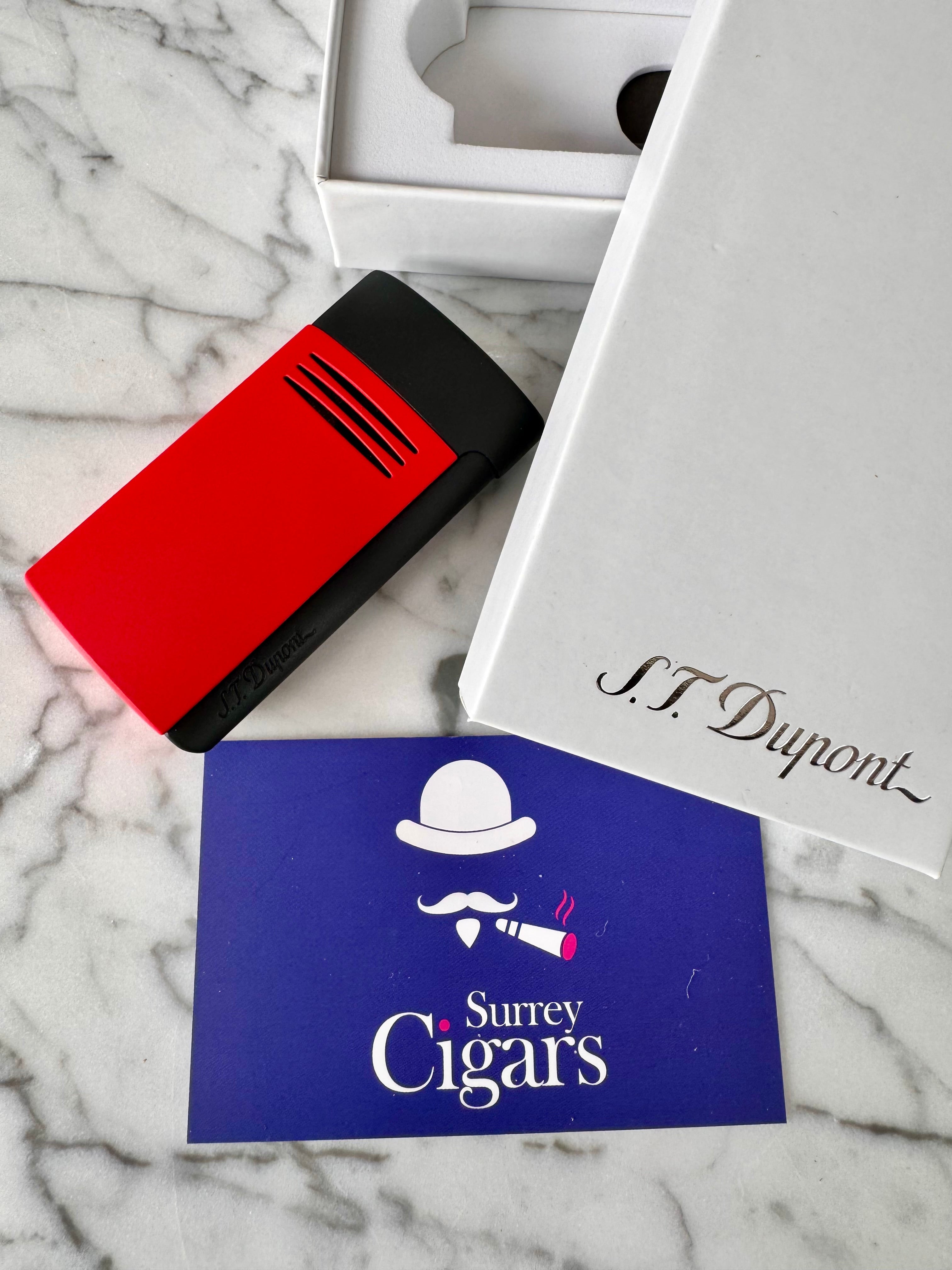 S.T. Dupont MEGAJET MATT BLACK & RED LIGHTER - 020748