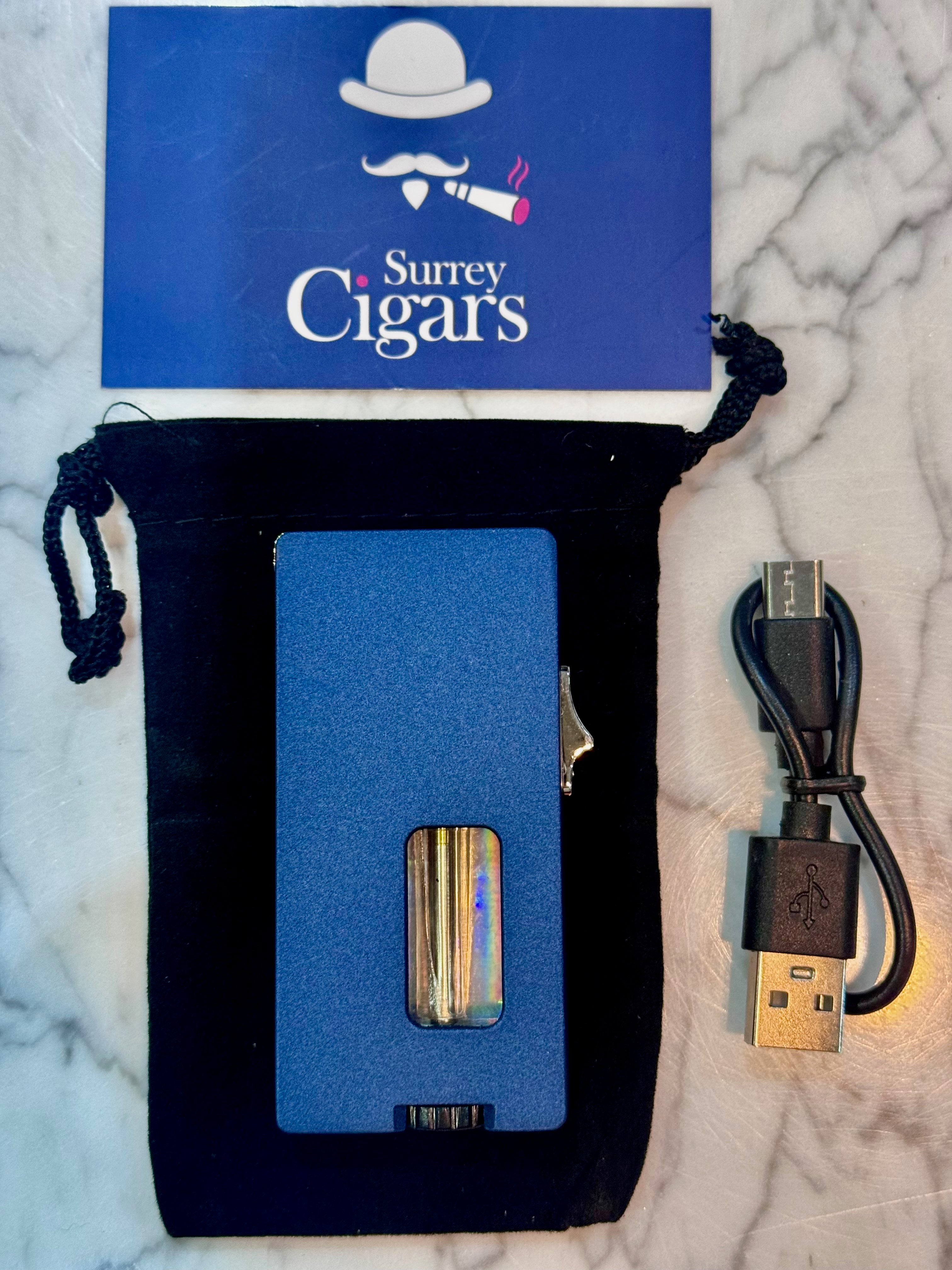 Mantis - Blazeline - 7 Jet soft Flame gravity induction ignition Lighter - Blue