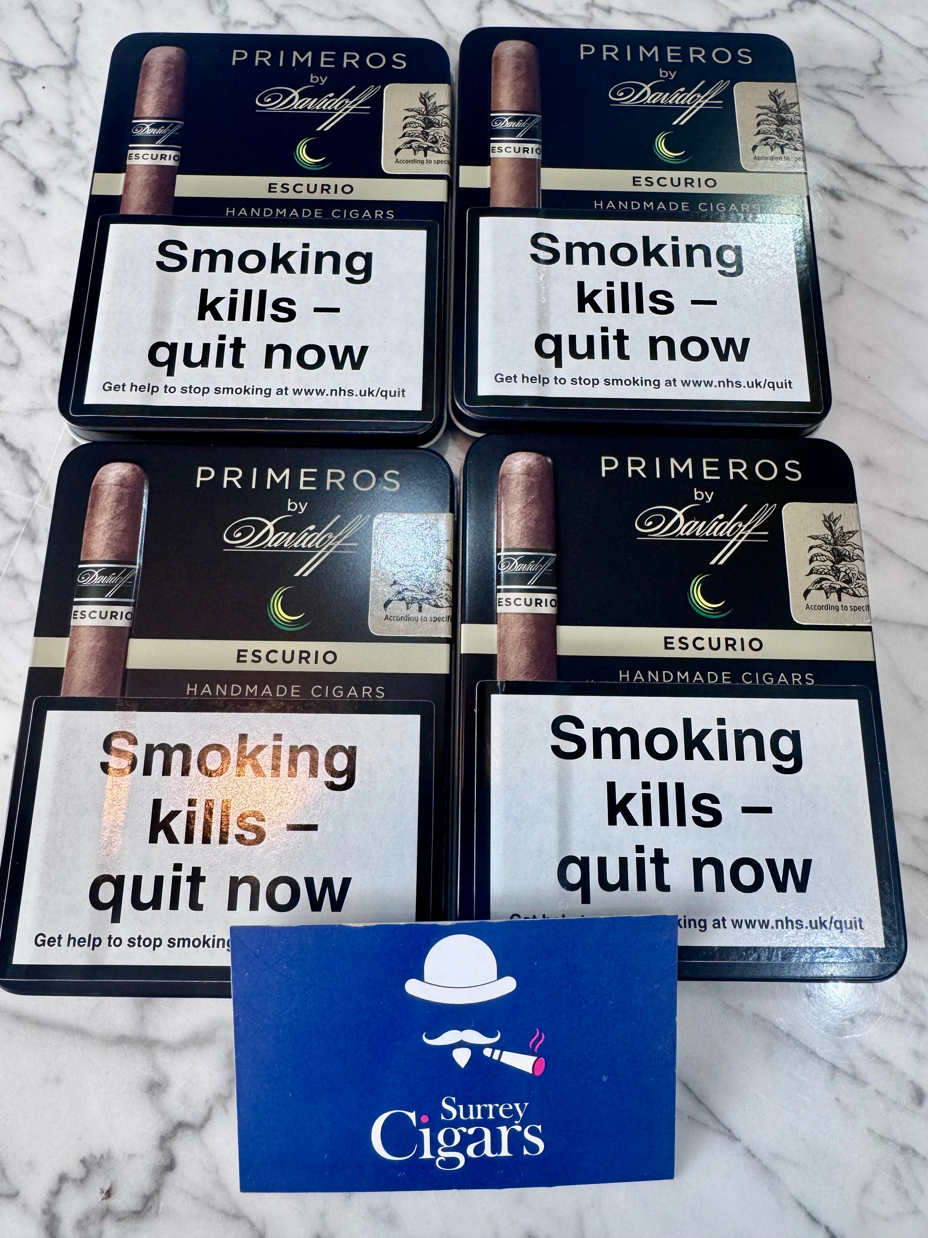 Davidoff Primeros Escurio Petit Panetela. Tin of 6 Cigars