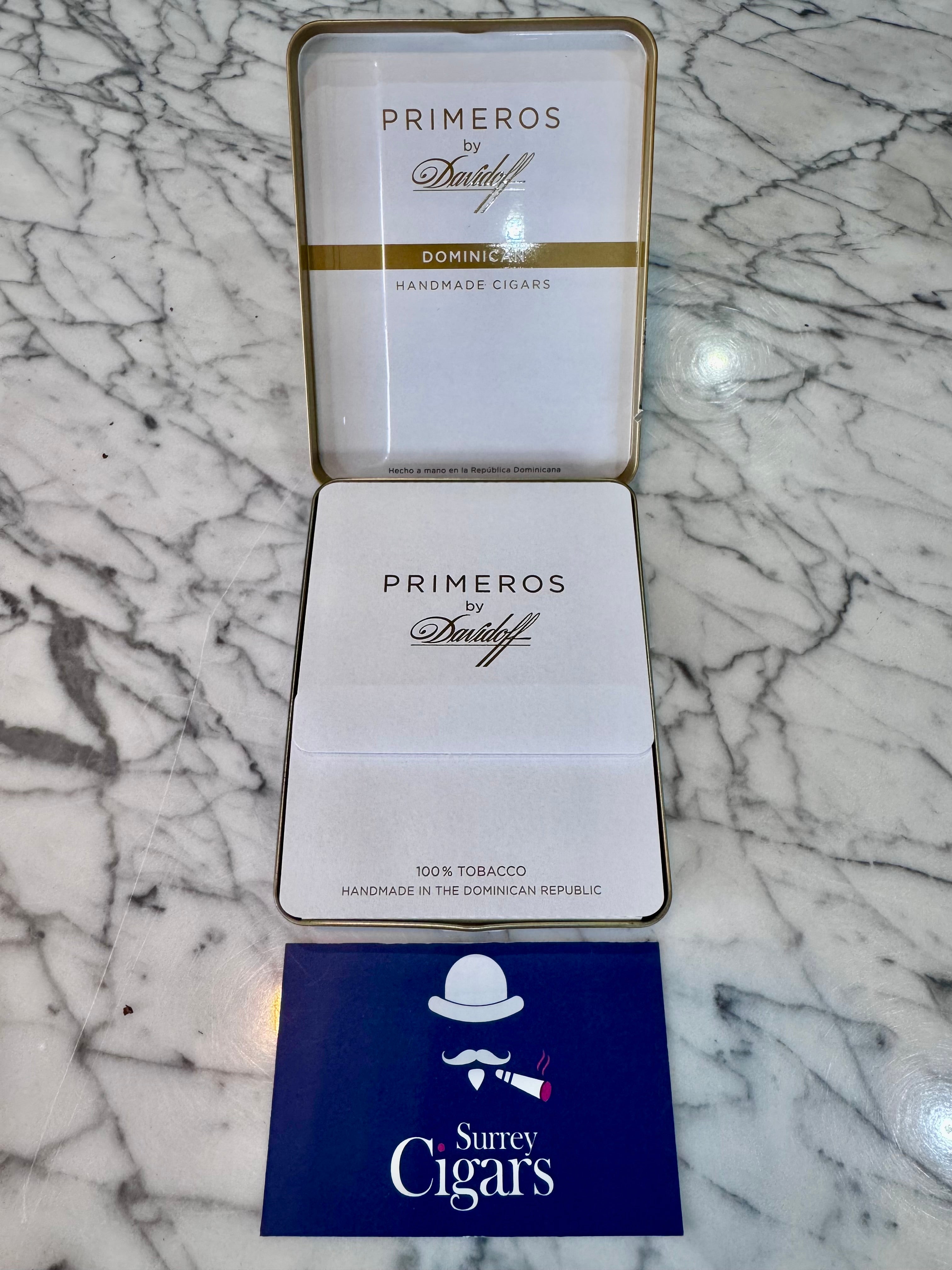 Davidoff Primeros Dominican Petit Panetela. Tin of 6 Cigars