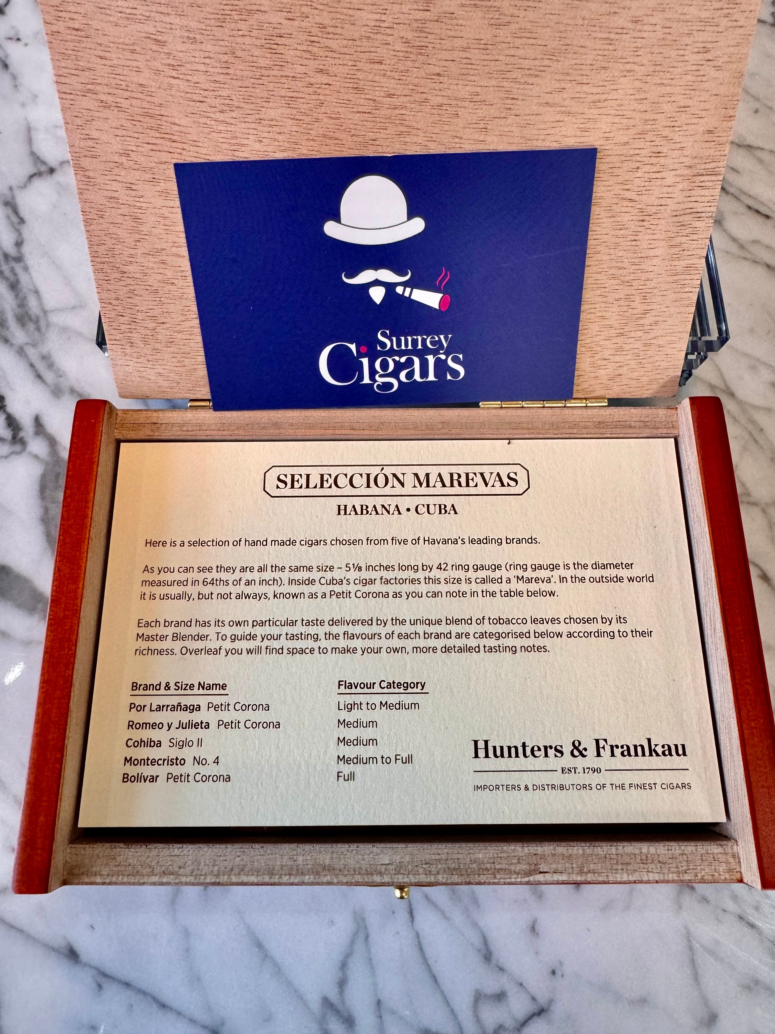 Seleccion Marevas – The Petit Corona Cuban Cigars - 5 Cuban Cigar Box set