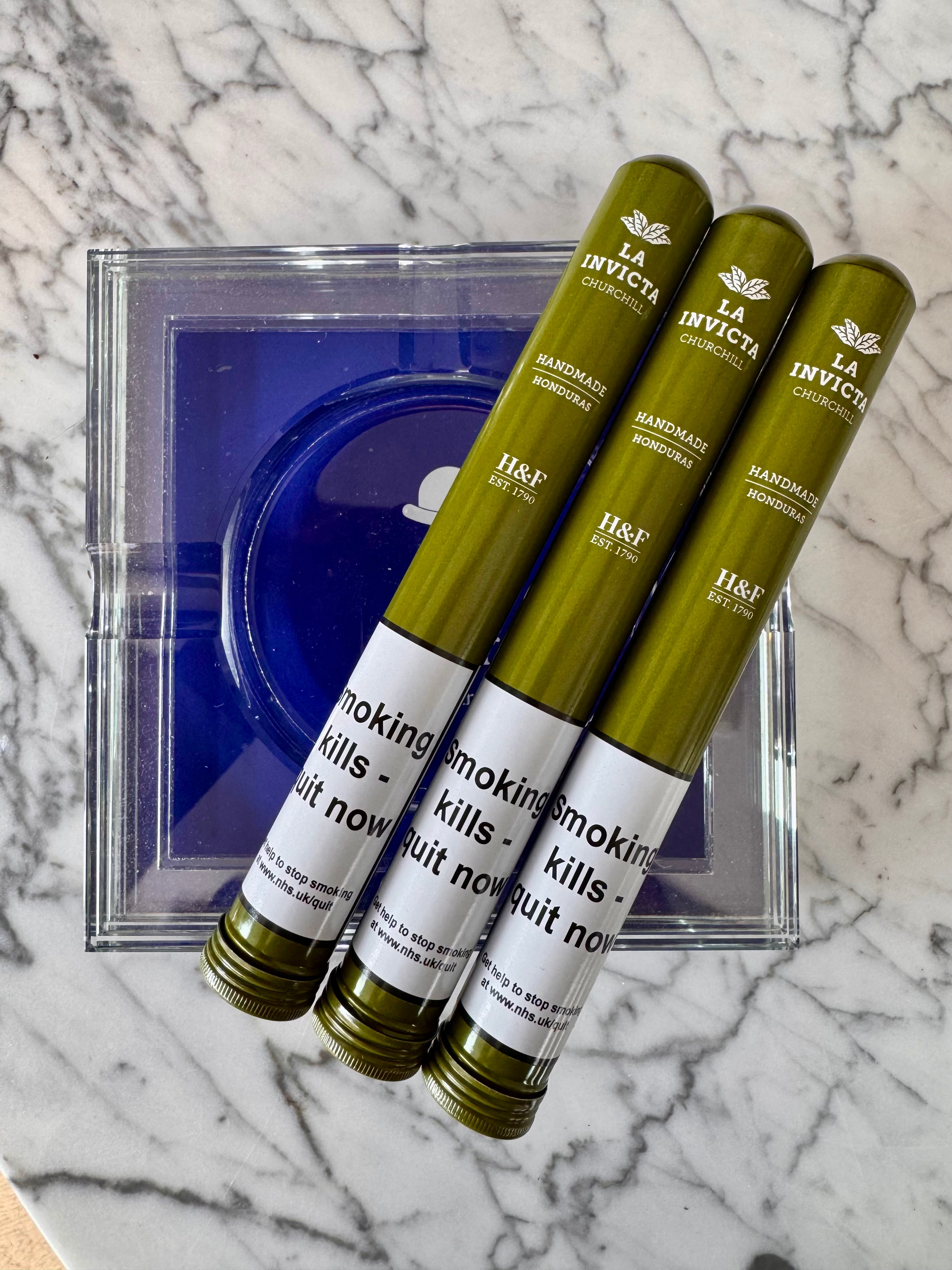 La Invicta Honduran Churchill pack of 3 Tubed Cigars