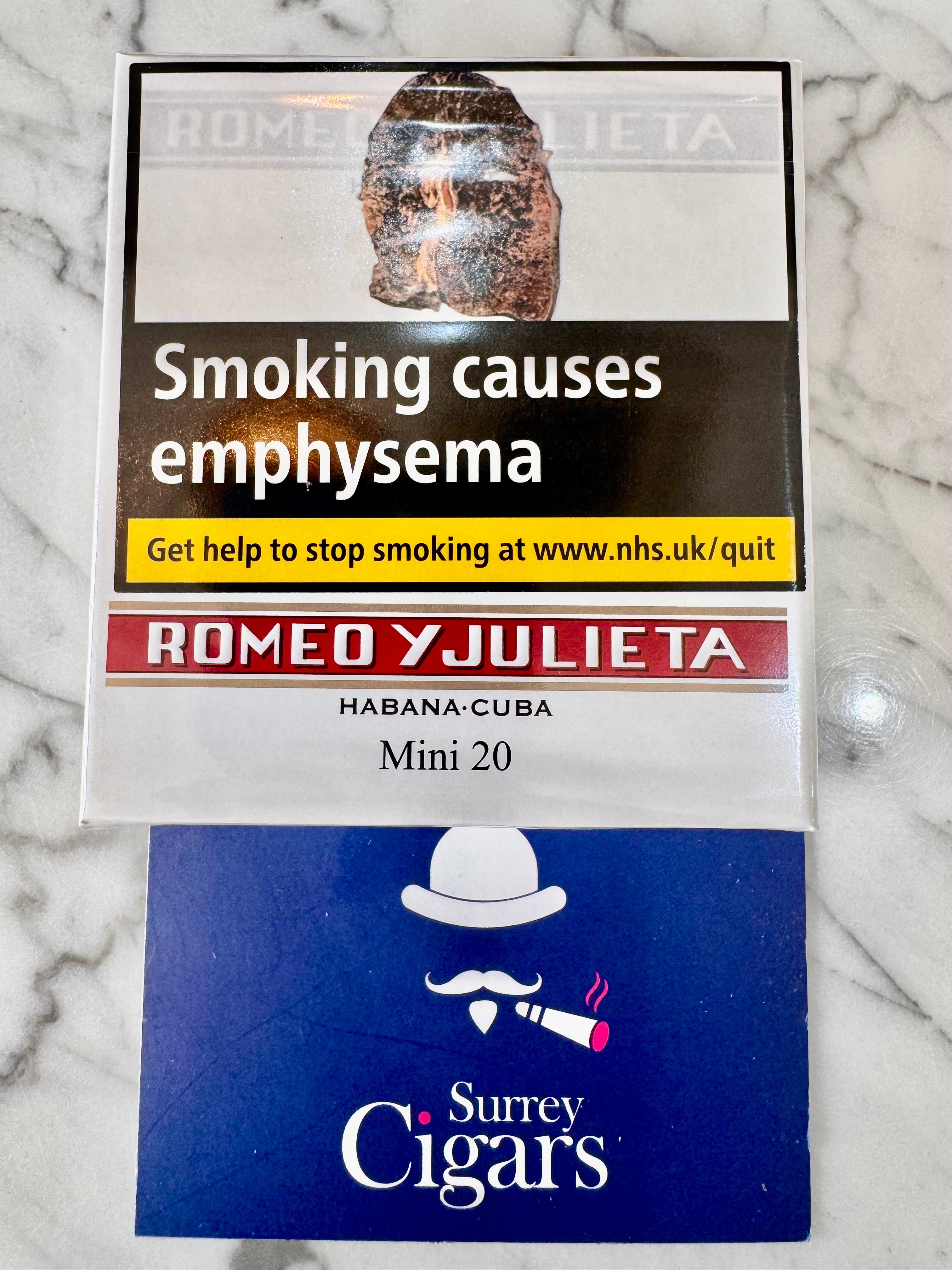 Romeo y Julieta Mini 20 Cigarillos - Pack of 20