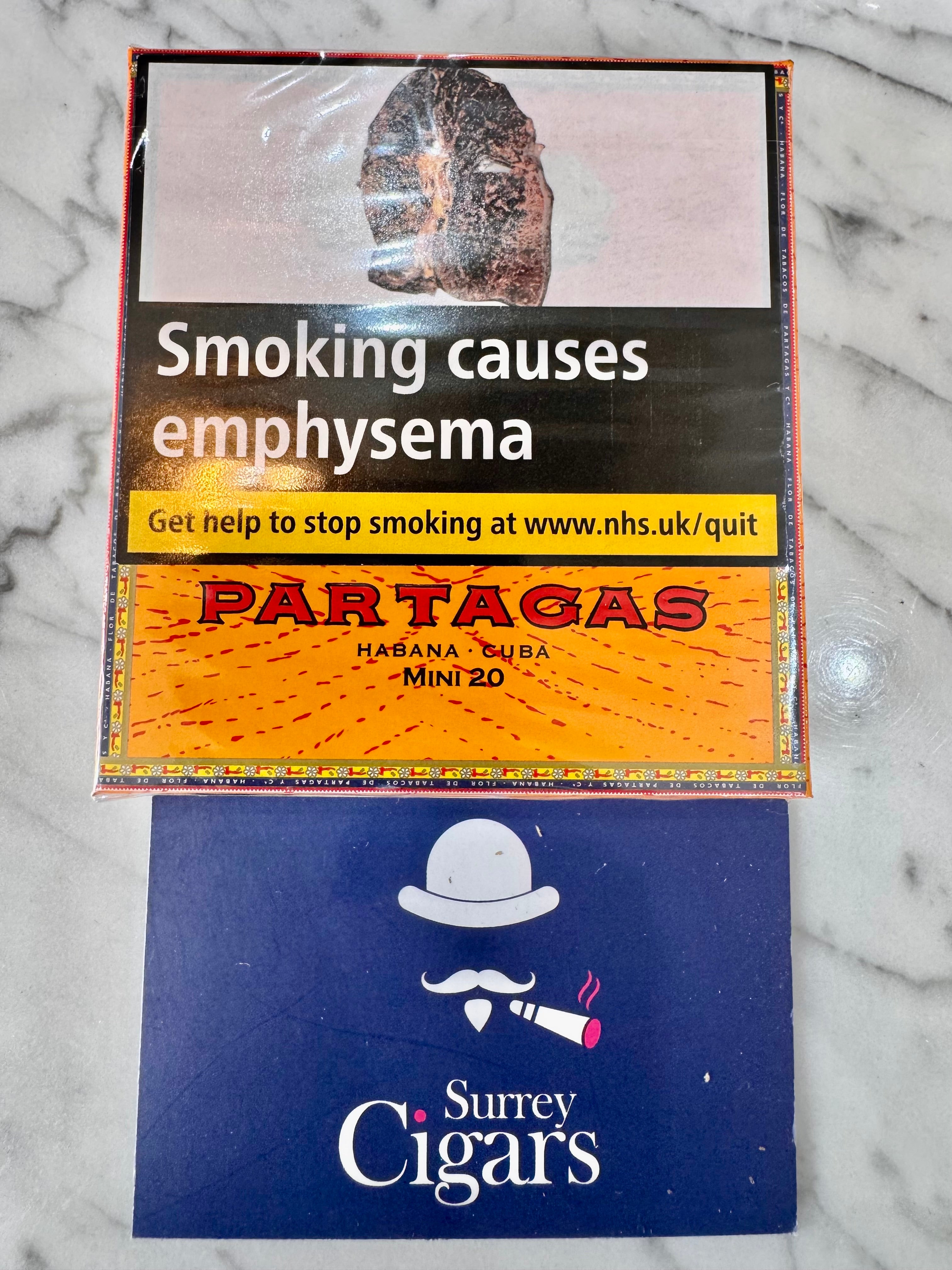 Partagas Mini 20 Cigarillos - Pack of 20