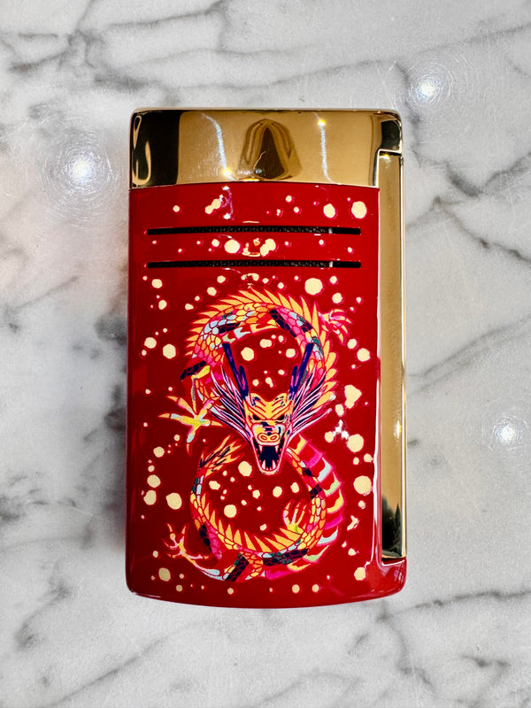 S.T. Dupont Limited Edition Maxijet Year of the Dragon Cigar Lighter (Red / Gold)