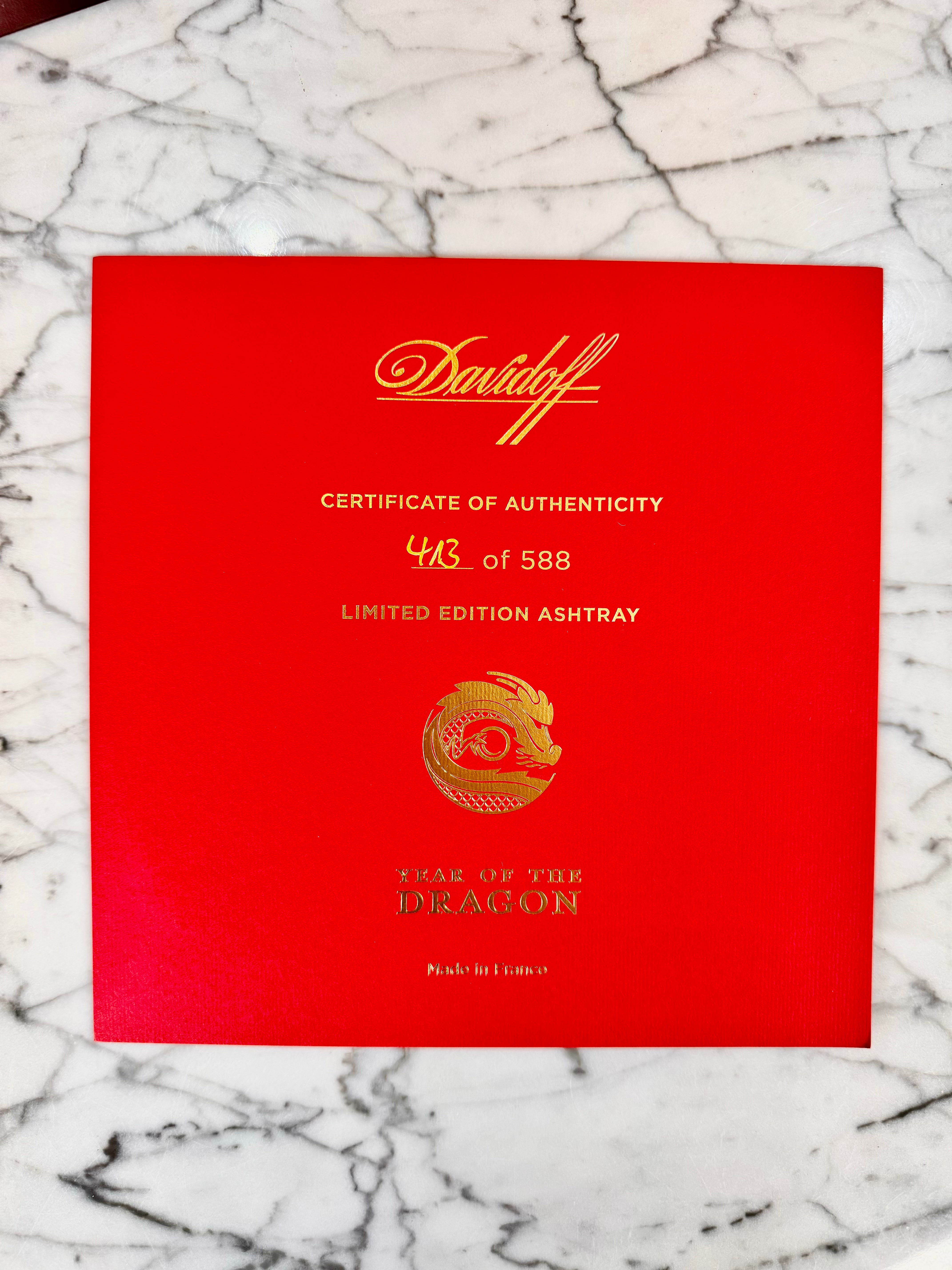 Davidoff Year of the Dragon Limited Edition 2024 Ashtray (No.413/588) ** JUST ARRIVED IN STOCK**