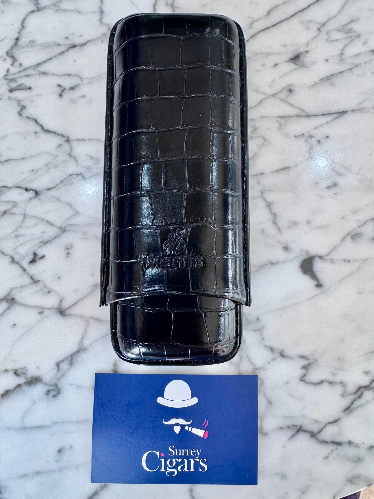 Mantis - NeoCase Croc Cigar Case for 2 Cigars - Black