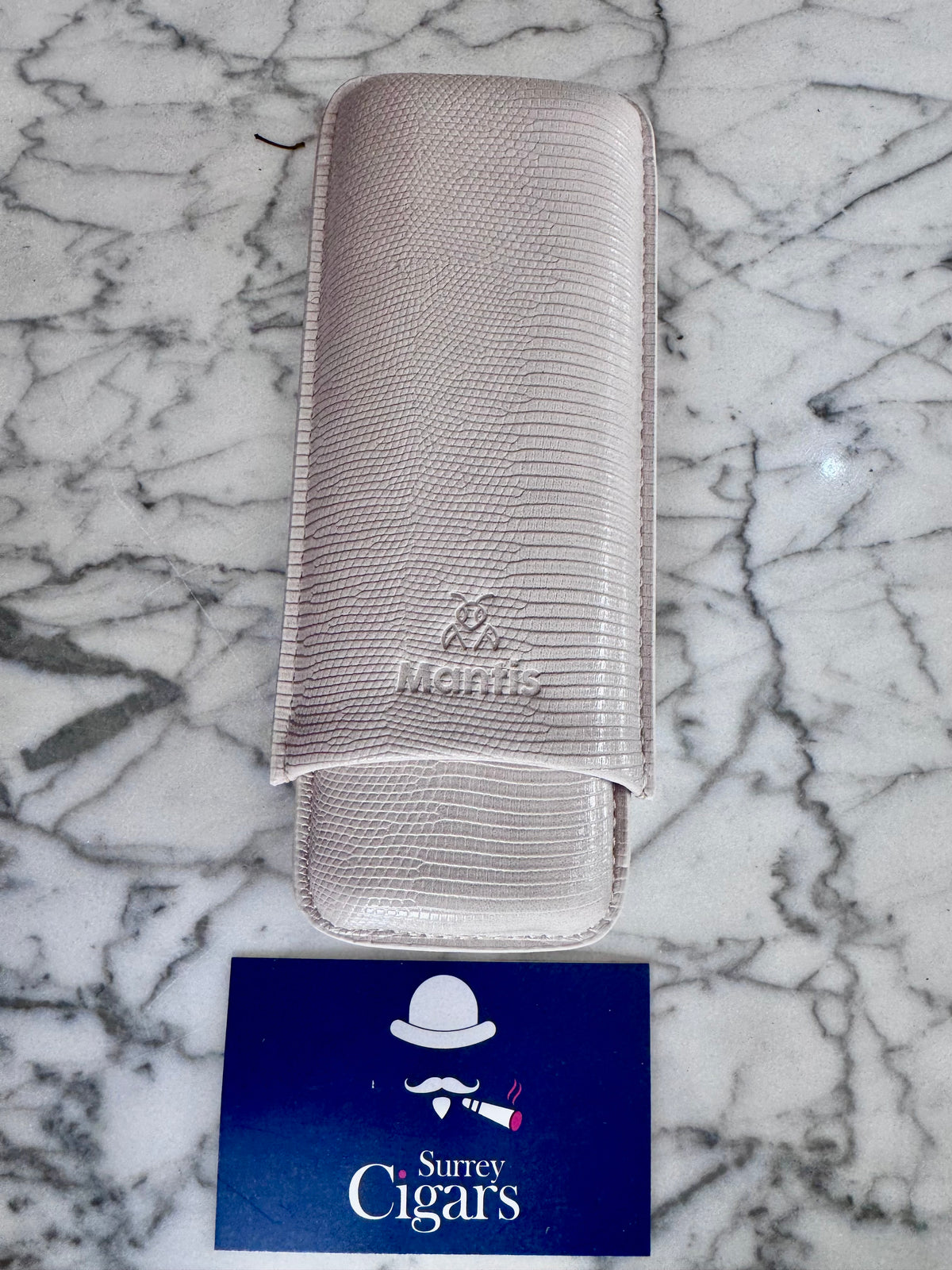 NeoCase Strata Case by Mantis® – Lizard-Skin Texture, 2 Cigar Case. Cacao, Forest, Navy, and Truffle, Pebble, Noir, Riviera