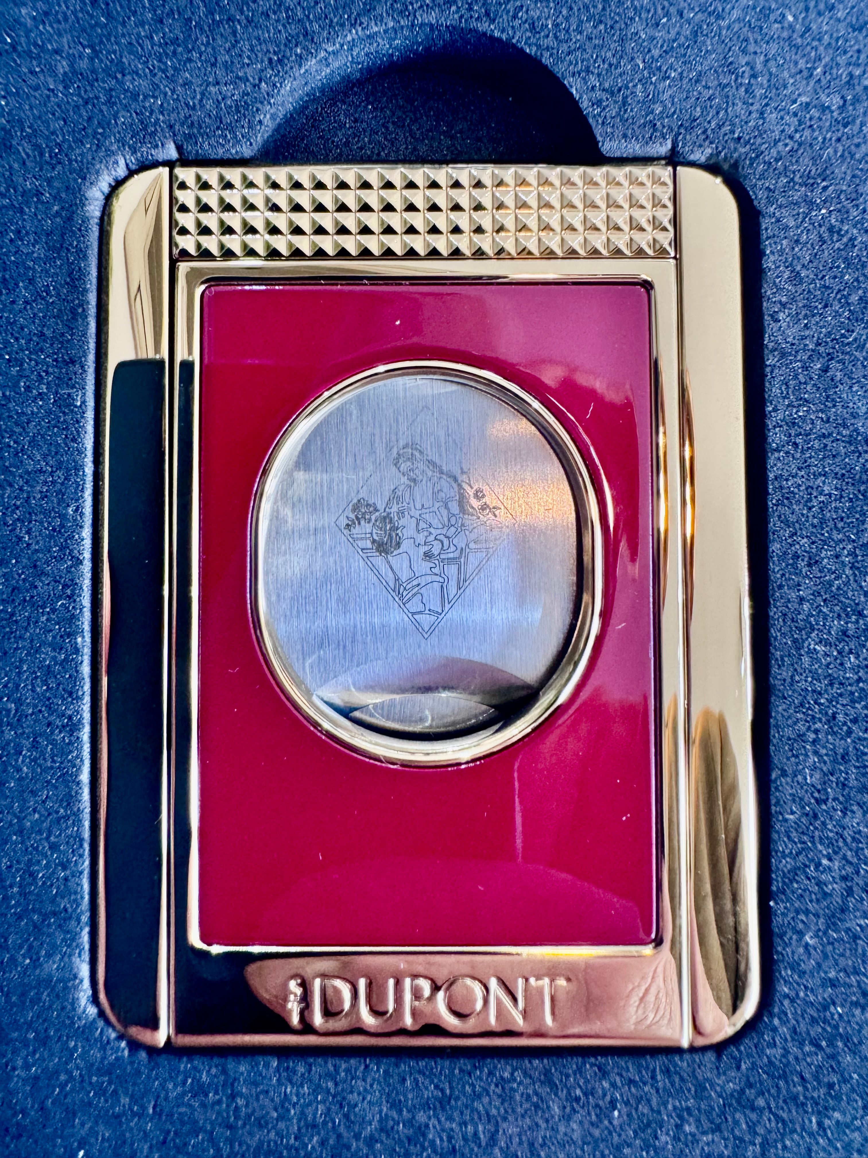S.T. Dupont Cigar Cutter & Cigar stand Romeo y Julieta burgundy and White D-003550