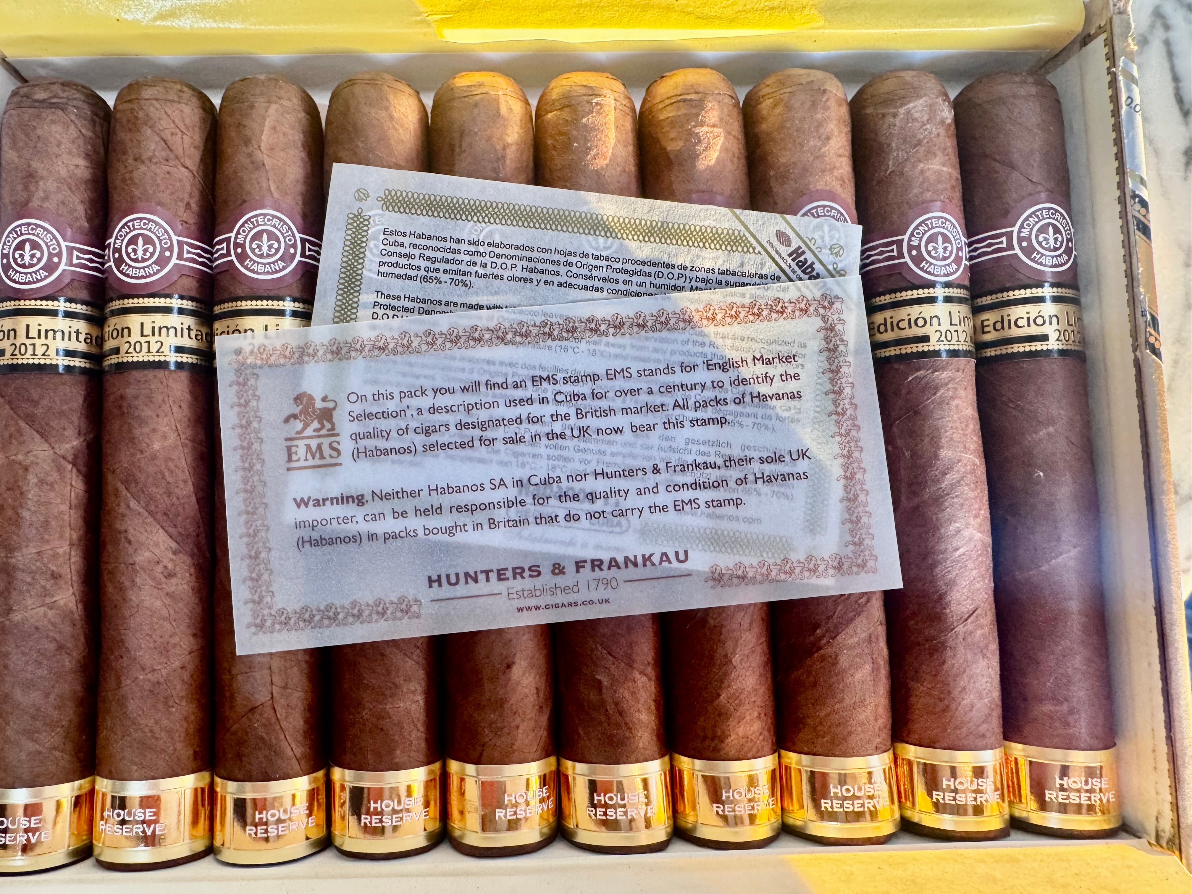Montecristo 90th Anniversary Special Reserve Release by Hunters & Frankau 50 x Cigars Bundle. ONLY 2 AVAILABLE