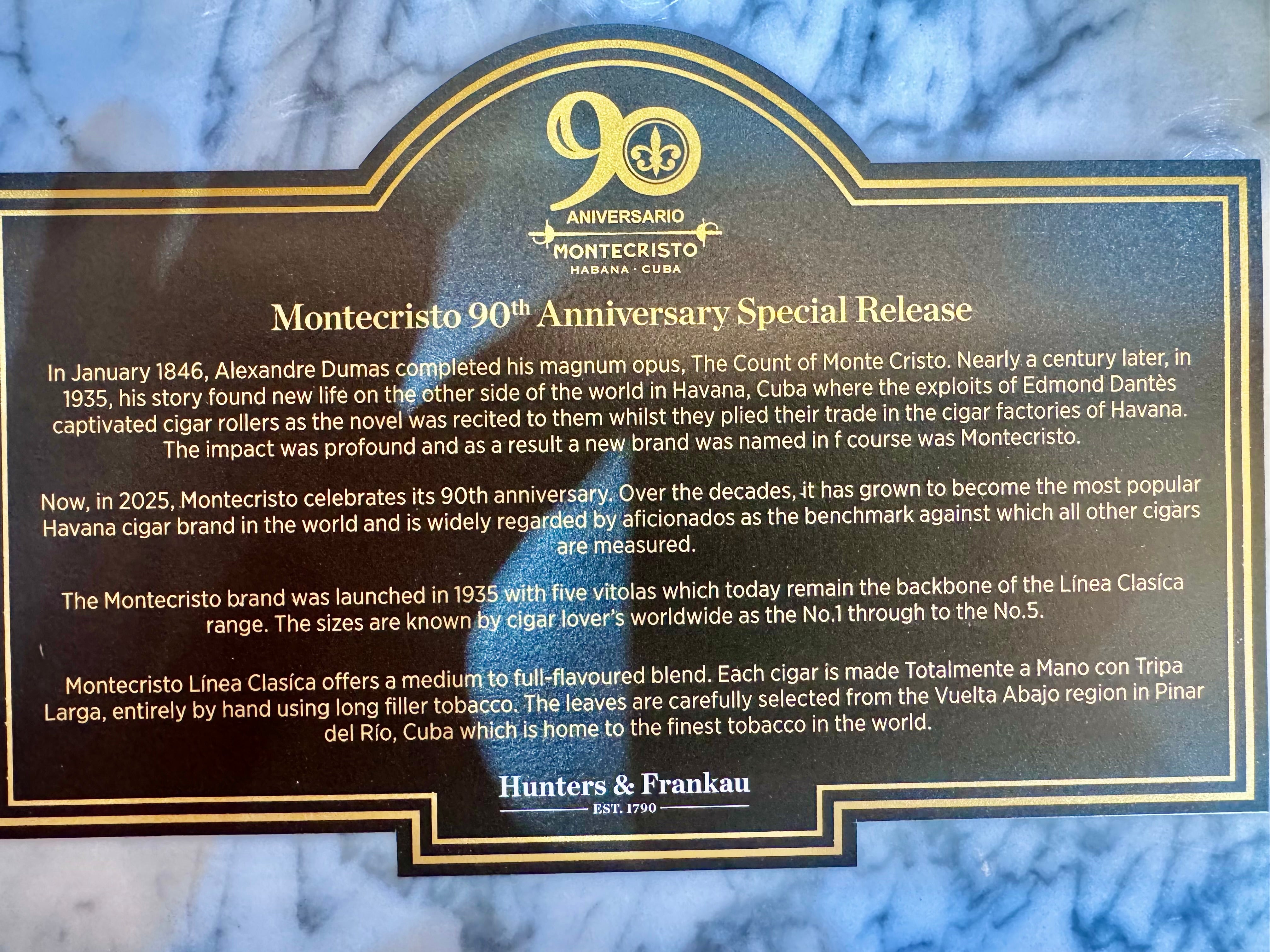 Montecristo 90th Anniversary Special Reserve Release by Hunters & Frankau 50 x Cigars Bundle. ONLY 2 AVAILABLE