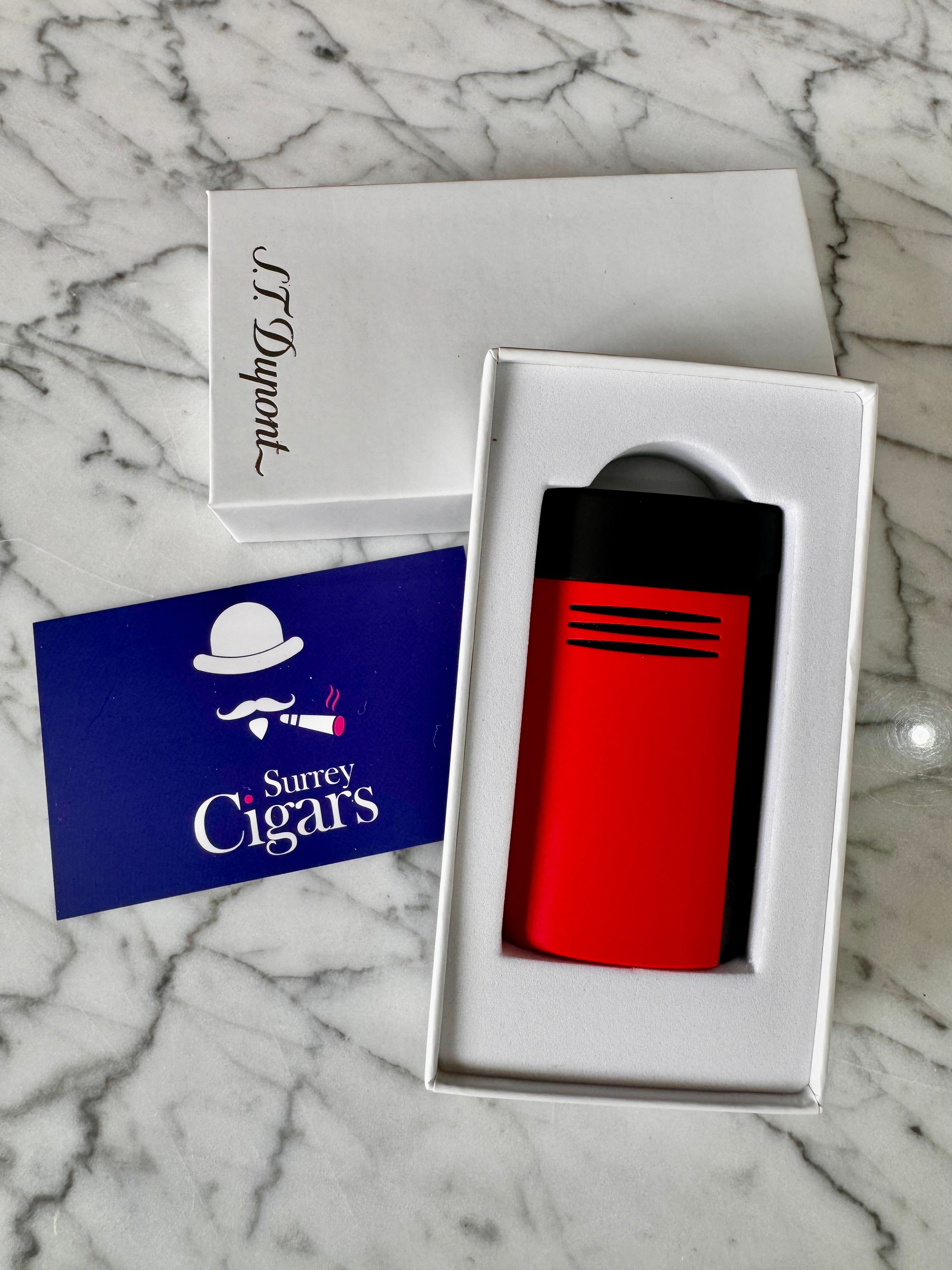 S.T. Dupont MEGAJET MATT BLACK & RED LIGHTER - 020748
