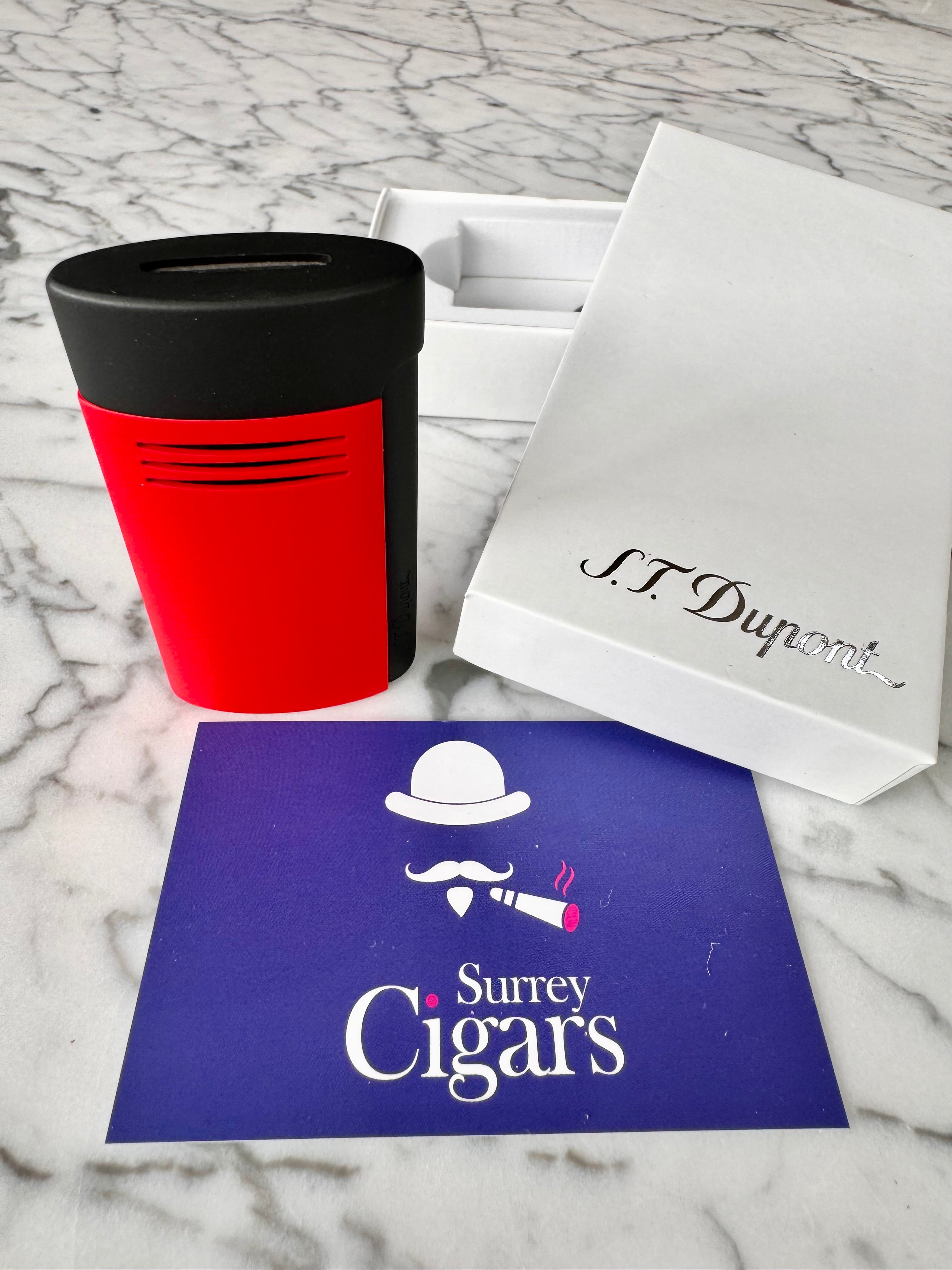 S.T. Dupont MEGAJET MATT BLACK & RED LIGHTER - 020748