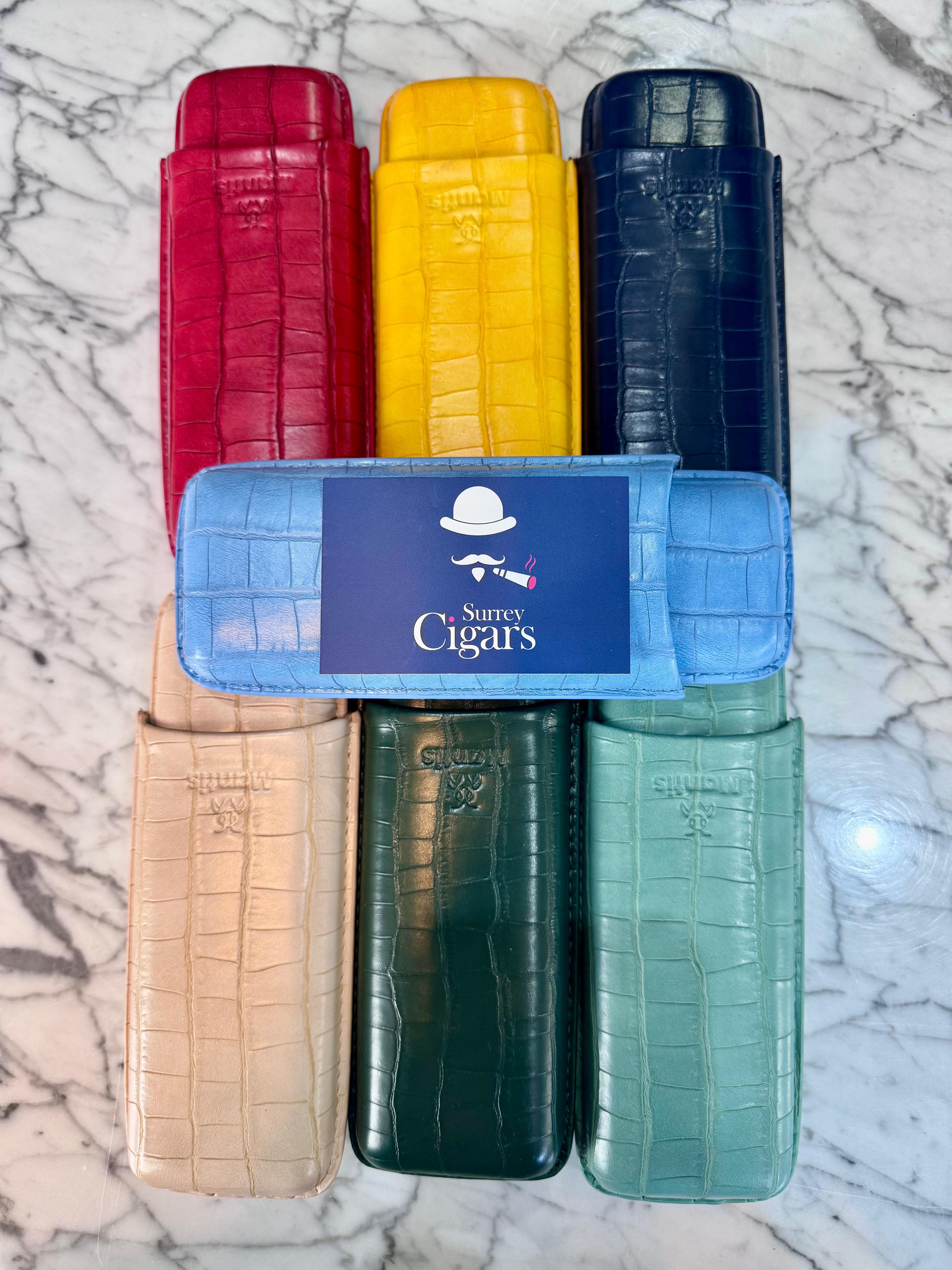 Mantis - NeoCase Croc Cigar Case for 2 Cigars - Navy Blue