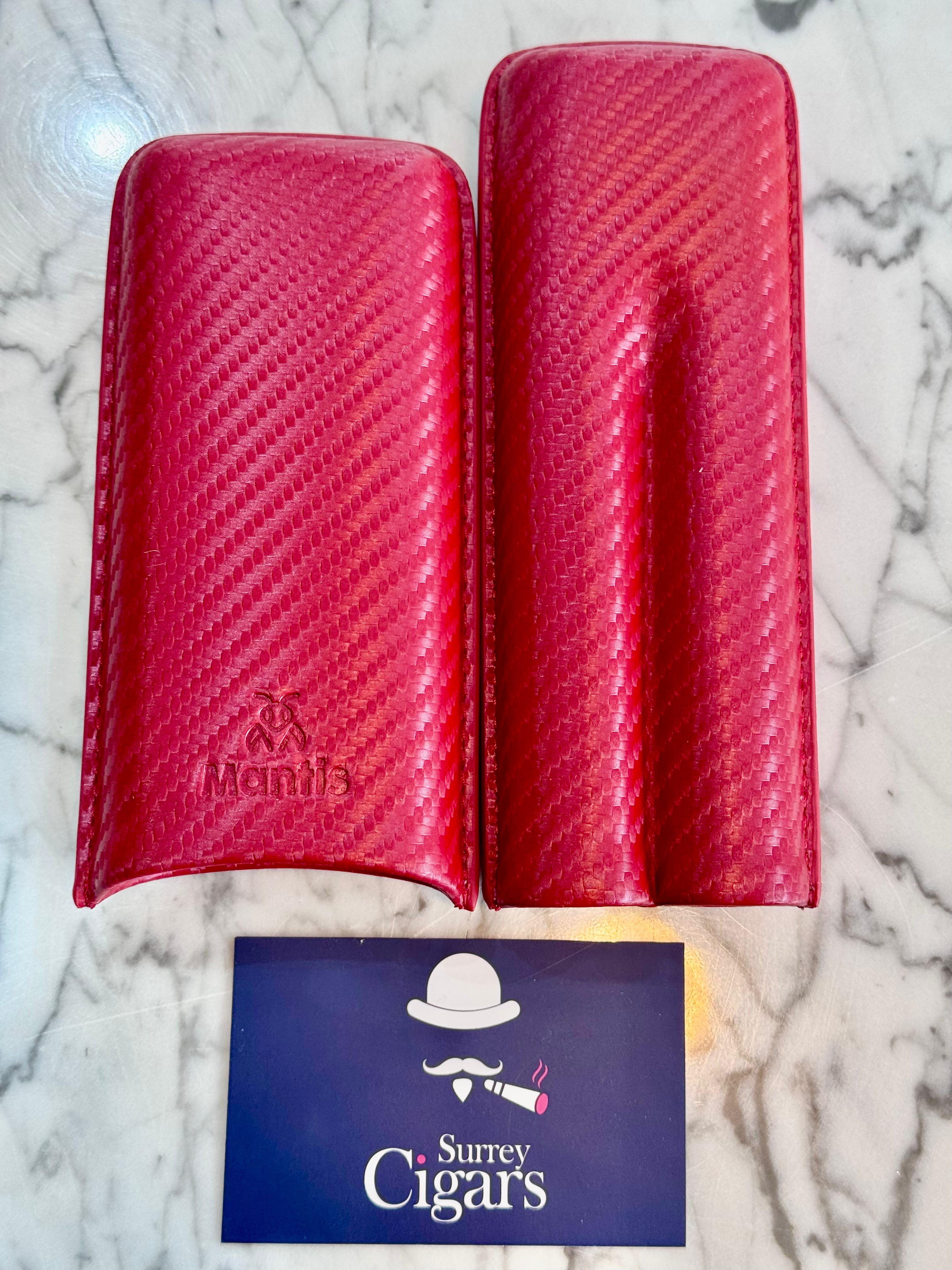 Mantis - NeoCase Carbon Series Cigar Case for 2 Cigars - Carbon Crimson