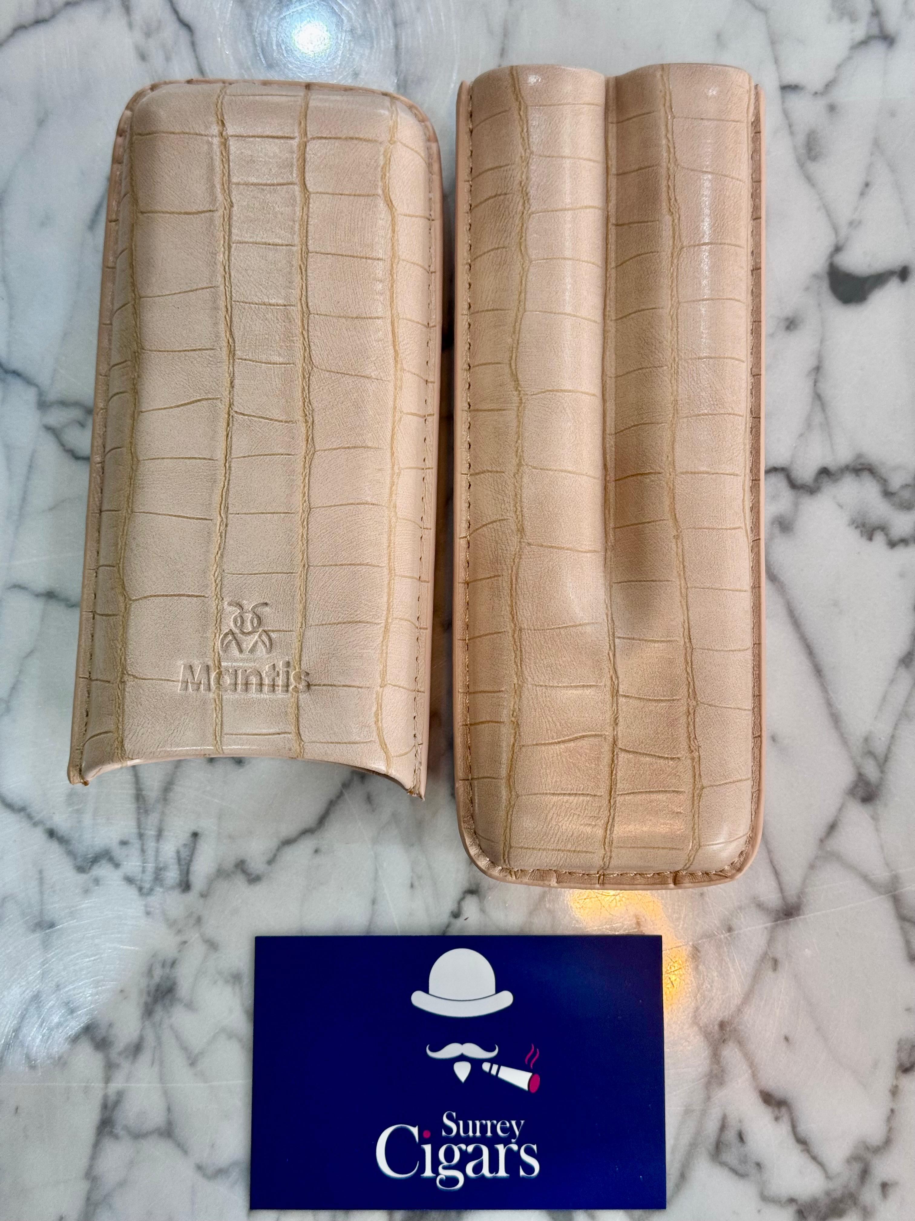 Mantis - NeoCase Croc Cigar Case for 2 Cigars - Sand