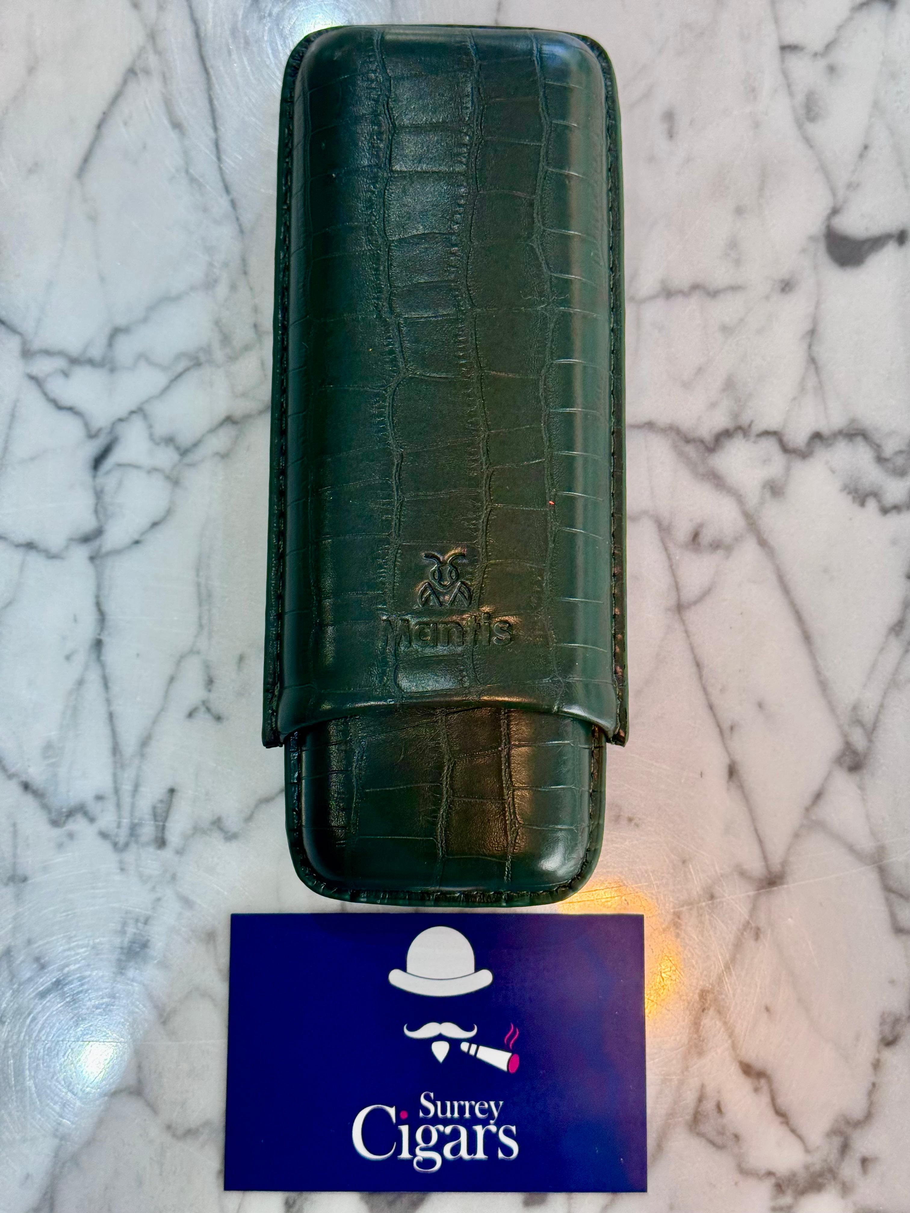 Mantis - NeoCase Croc Cigar Case for 2 Cigars - Navy Blue