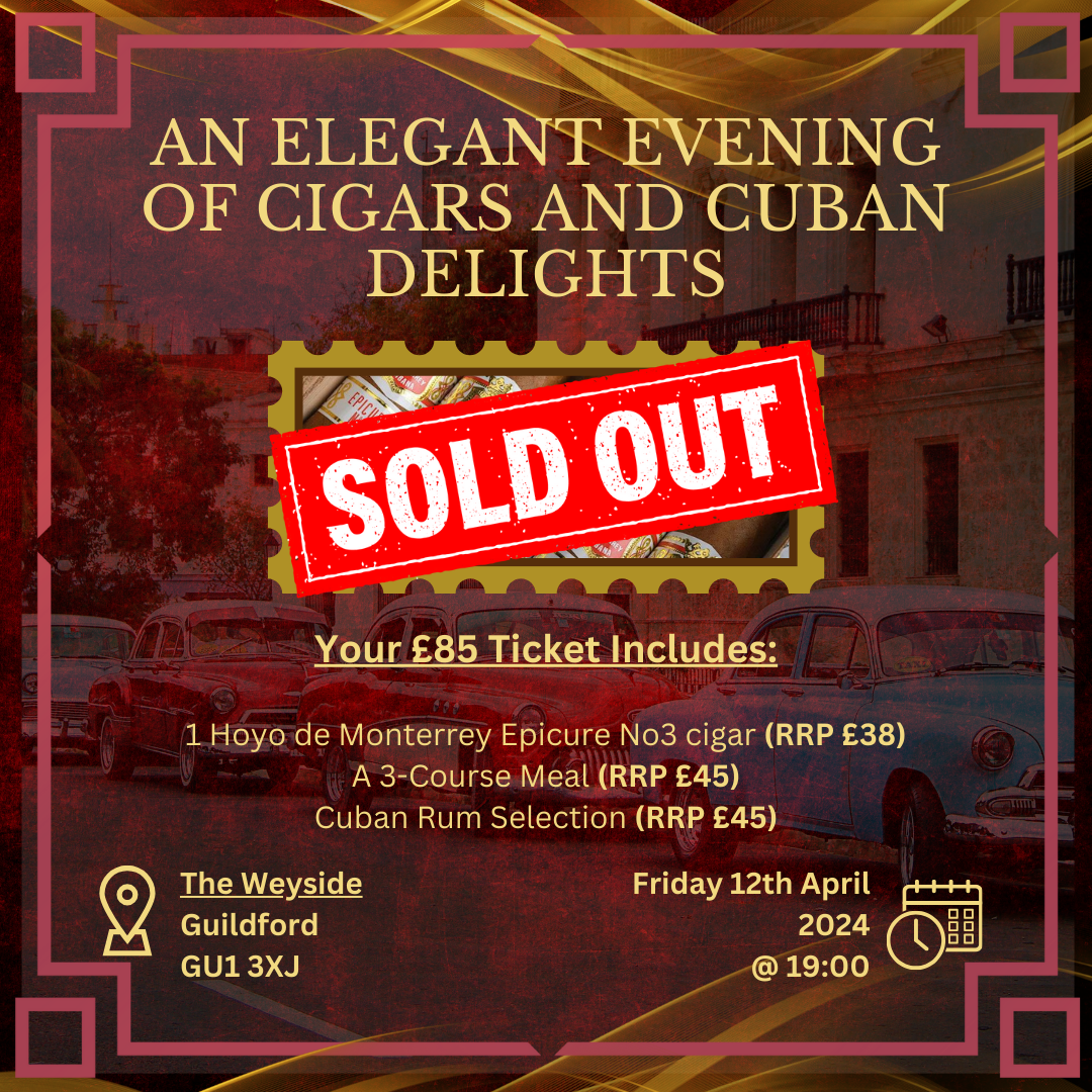 NOW SOLD OUT! Surrey Cigars Presents: An Elegant Evening of Cigars and Cuban Delights