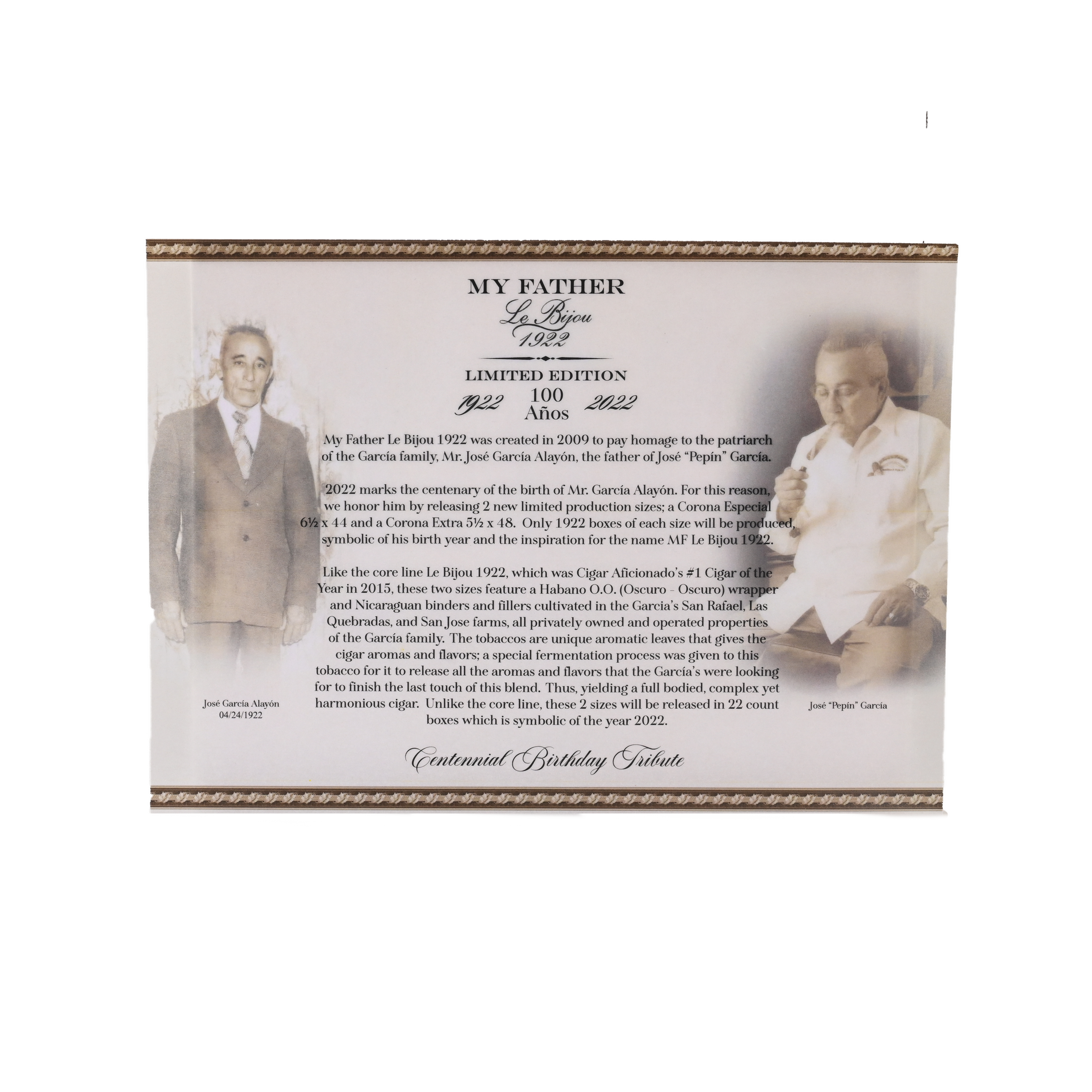 My Father Le Bijou 1922 100 Años Limited Edition 2022 Corona Especial