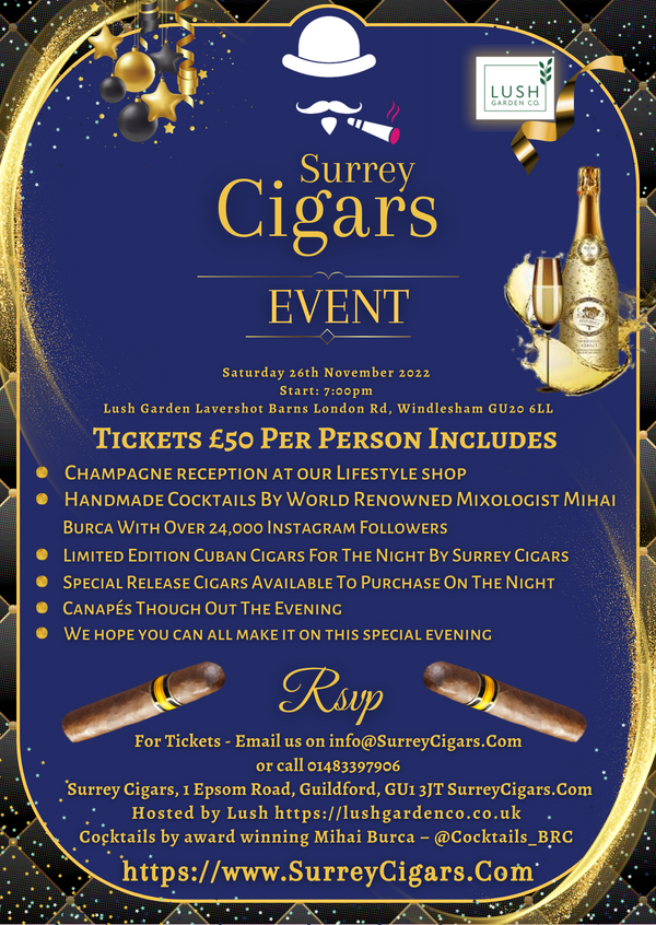 Thursday 24th November Surrey Cigars Event with Ricardo Carioni