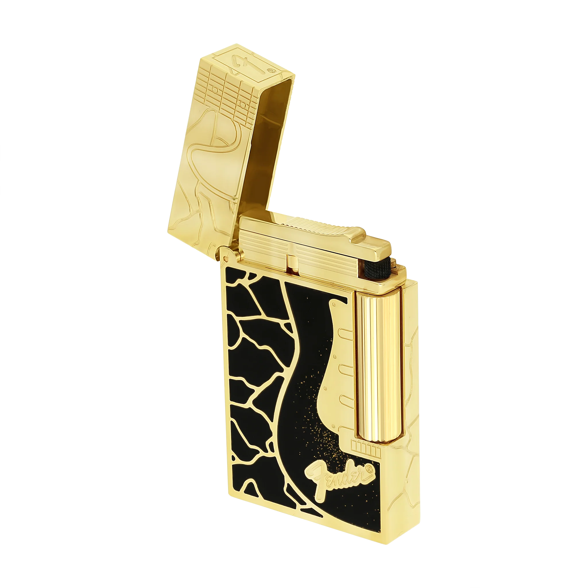 S.T. Dupont x Fender Ligne 2 Double flame Lacquered lighter fender black REF: C16025CL