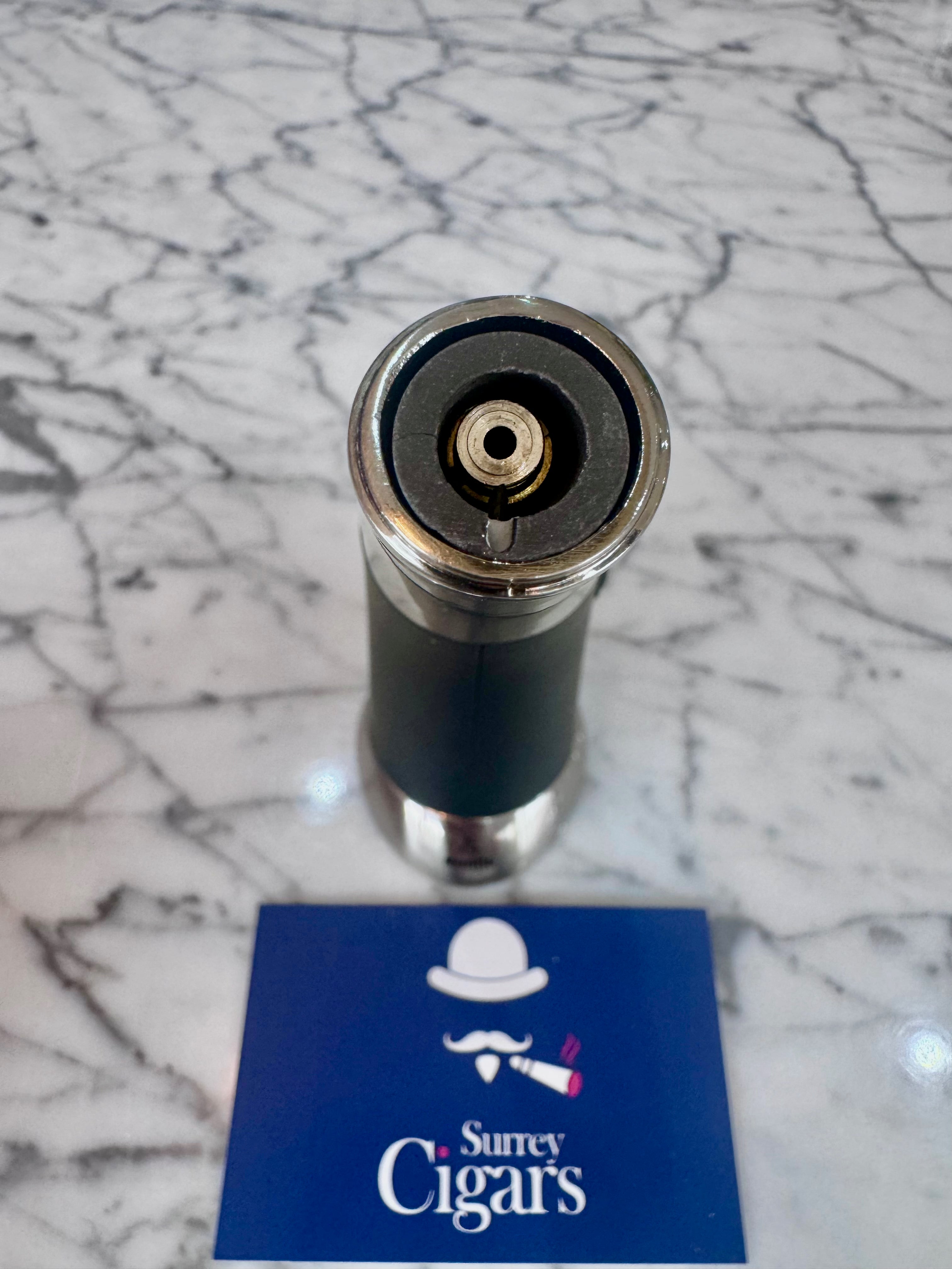 Mantis - Tauris - Jet Flame Table Lighter - Silver Metal  IN STOCK