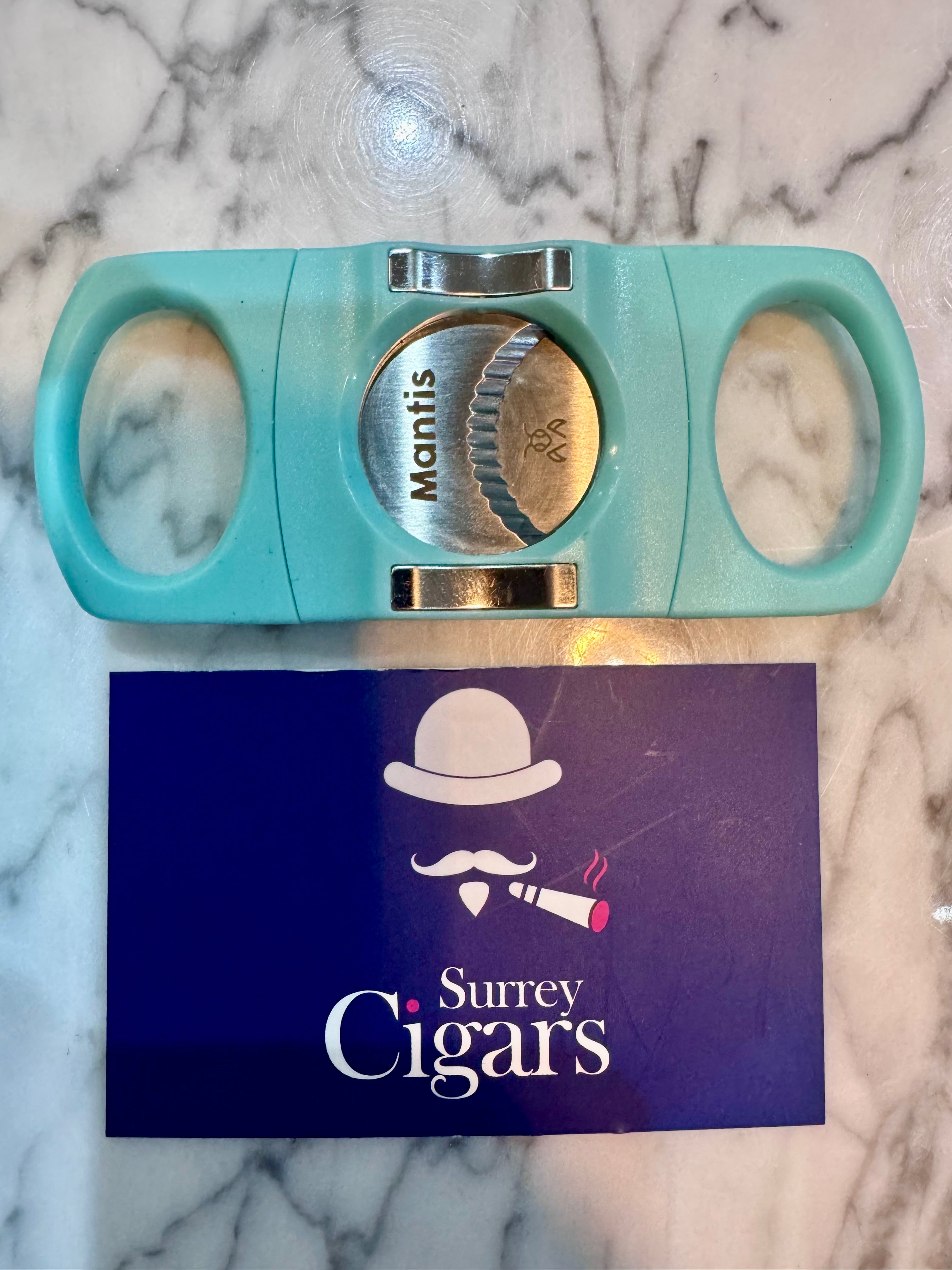Mantis - CigarMaster - Cigar Cutter and Stand - Aqua