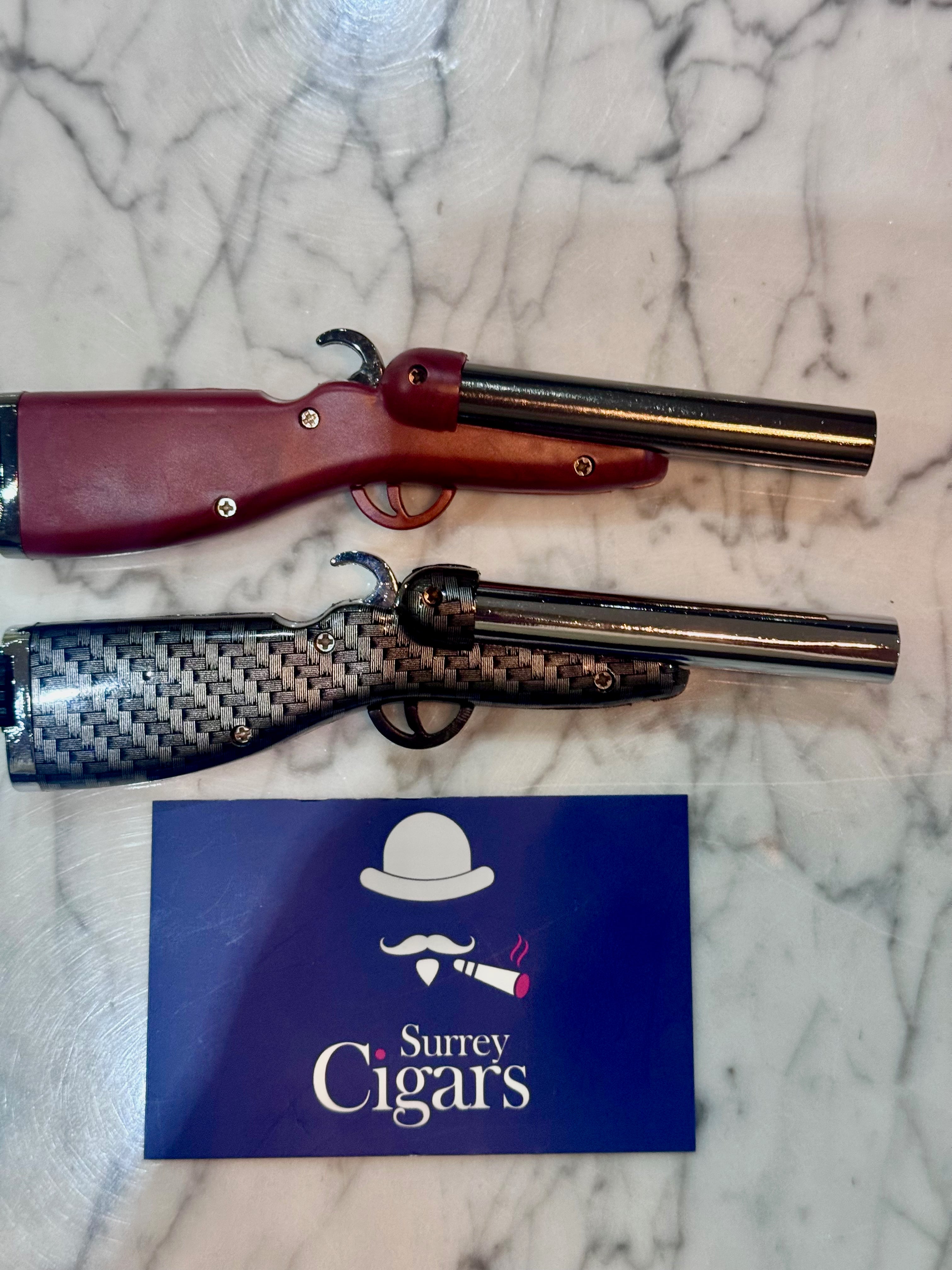 Mantis - SxS - Duel Jet Flame Side By Side Barrel Lighter - Brown