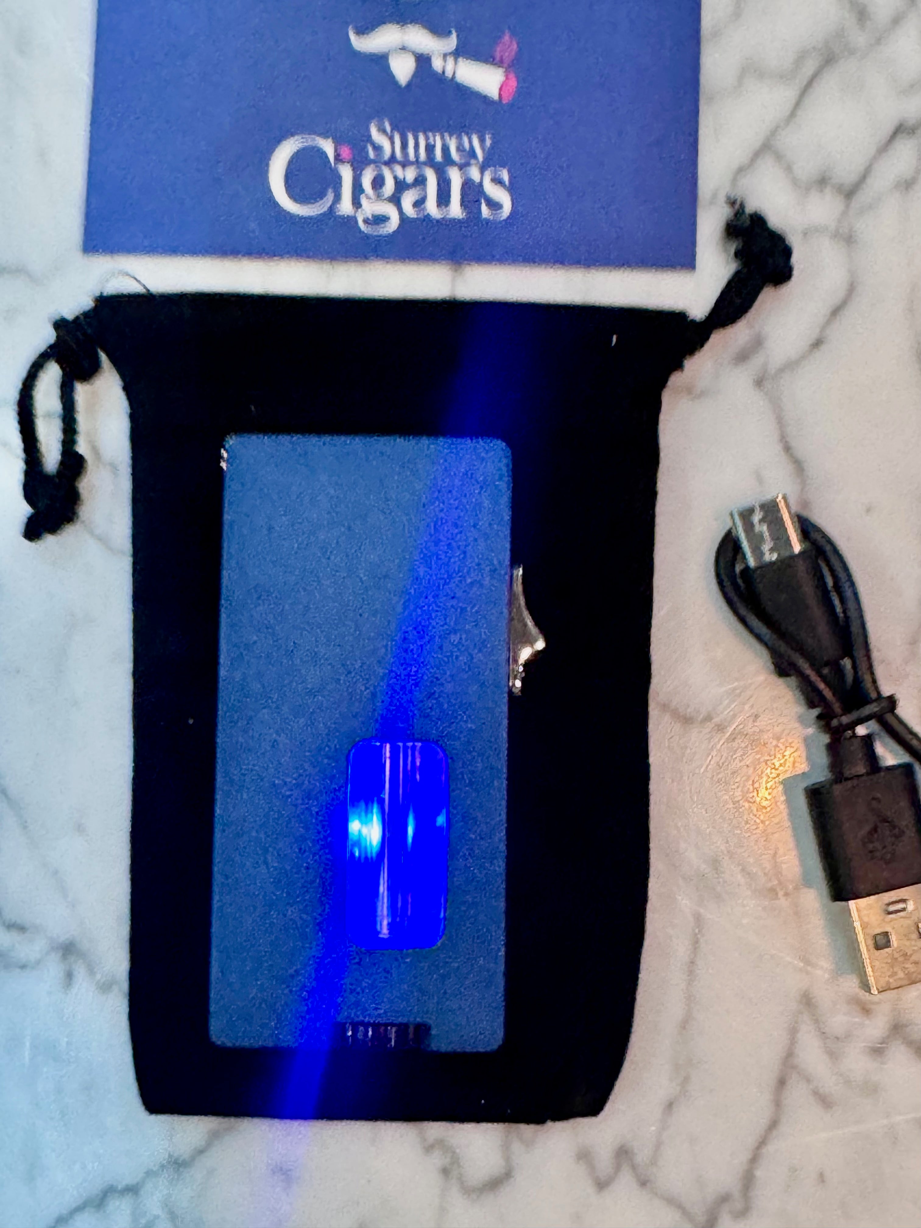 Mantis - Blazeline - 7 Jet soft Flame gravity induction ignition Lighter  - Blue