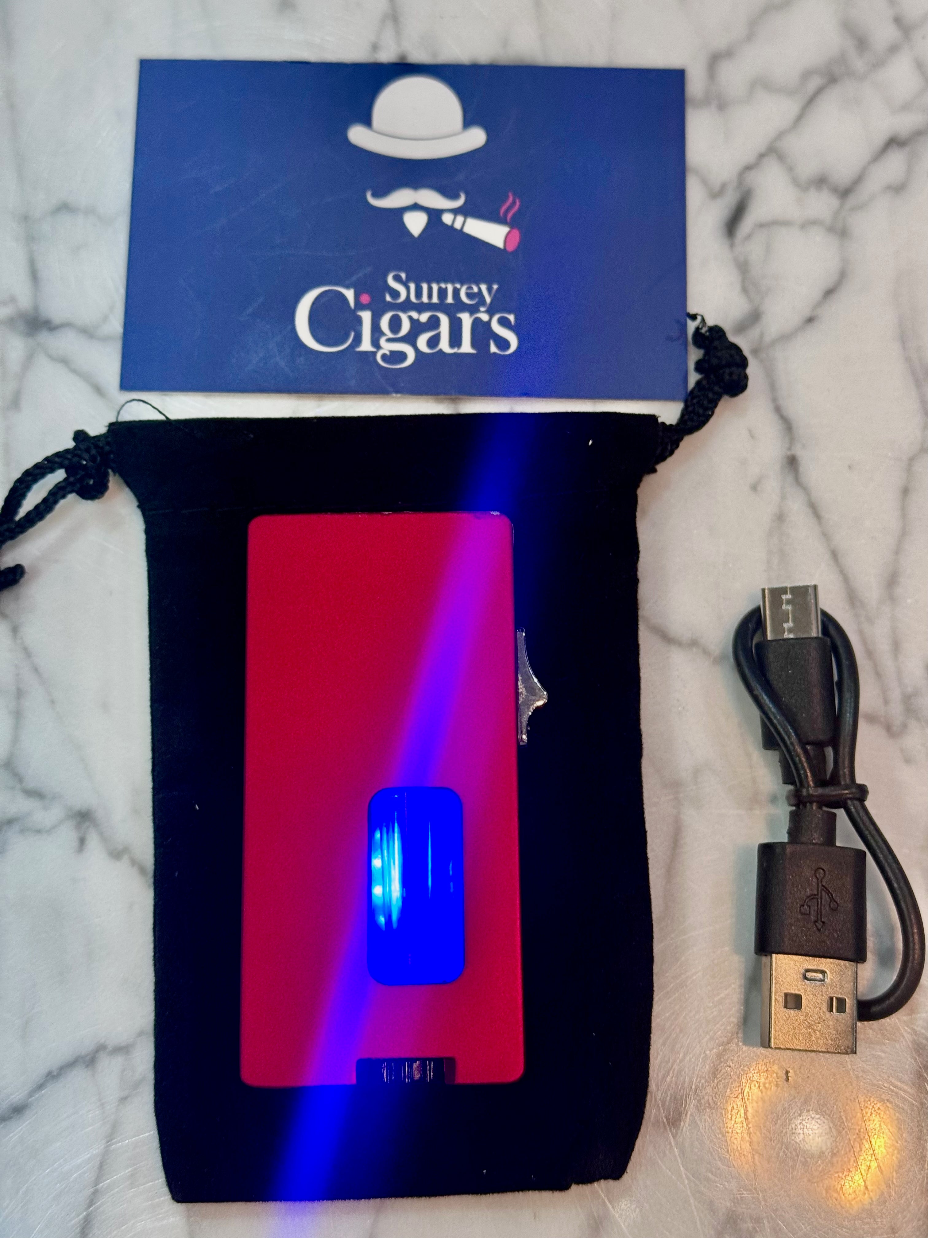 Mantis - Blazeline -  7 Jet soft Flame gravity induction ignition Lighter  - Red