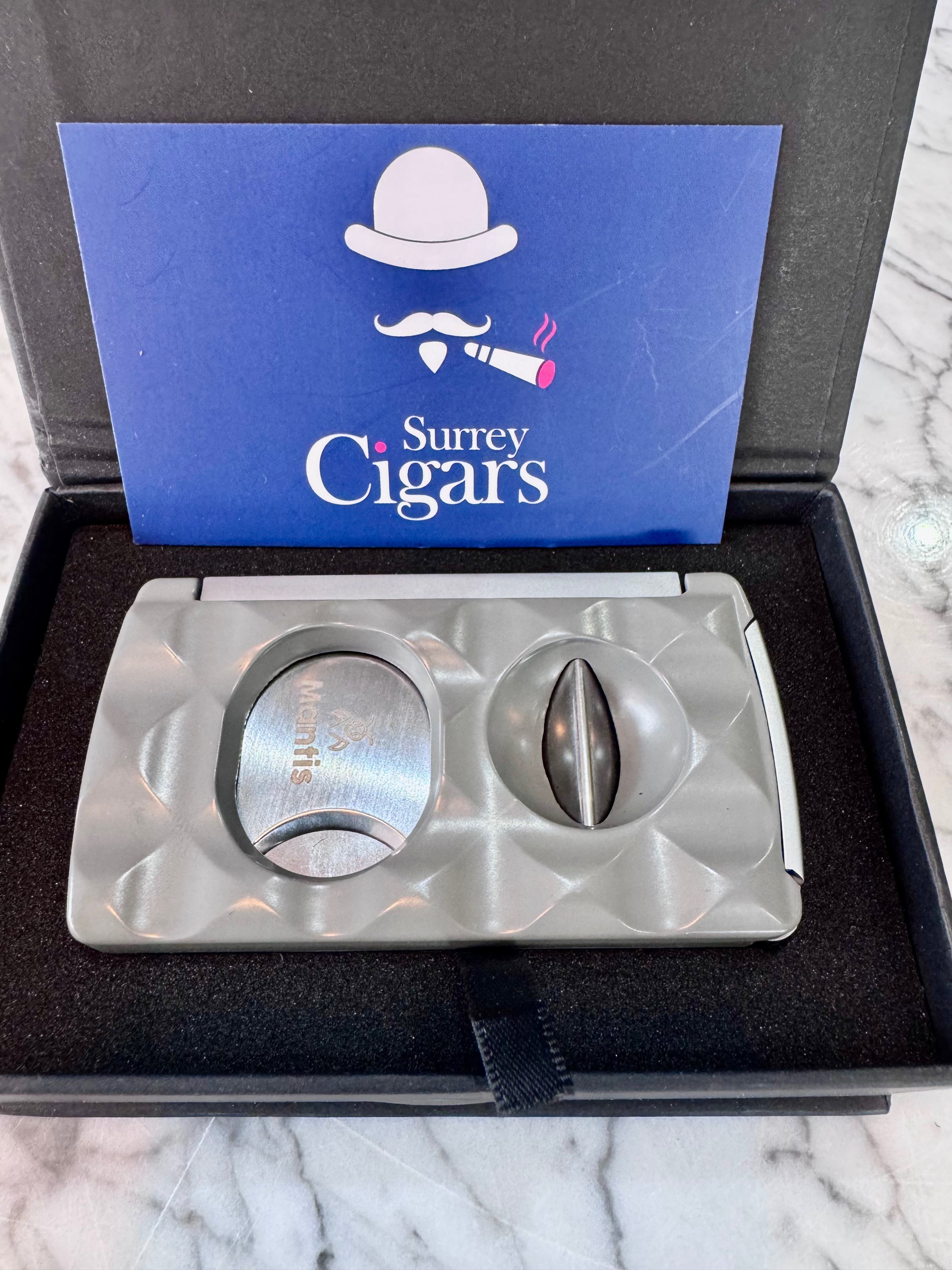 Mantis - Universal - 3 X Cigar Cutter - Straight Cut +  V-Cut + Punch Cutter in Cool Grey