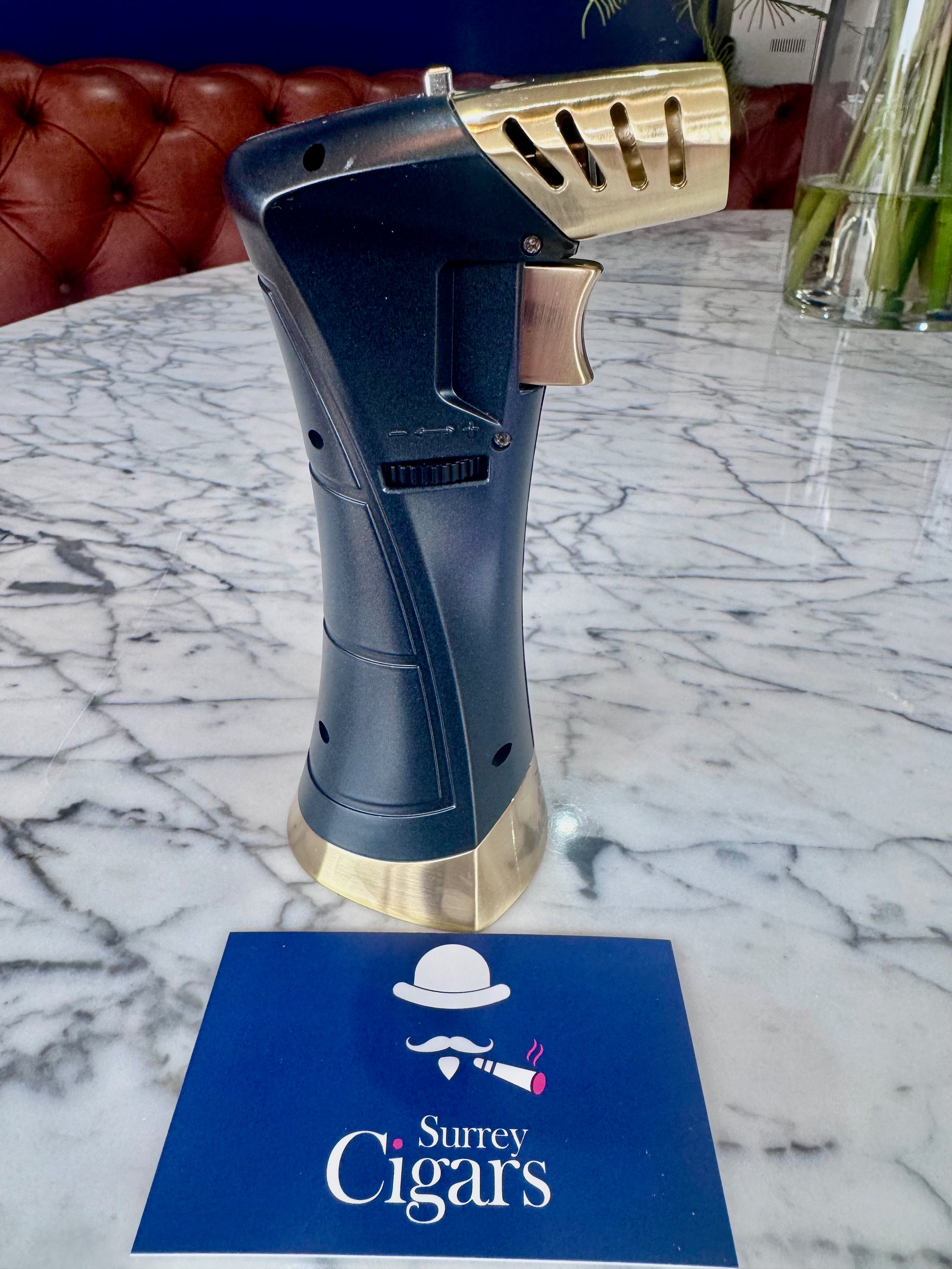 Mantis - Inferno - Dual-flame Jet and Soft Flame Table Lighter - Gold Metal
