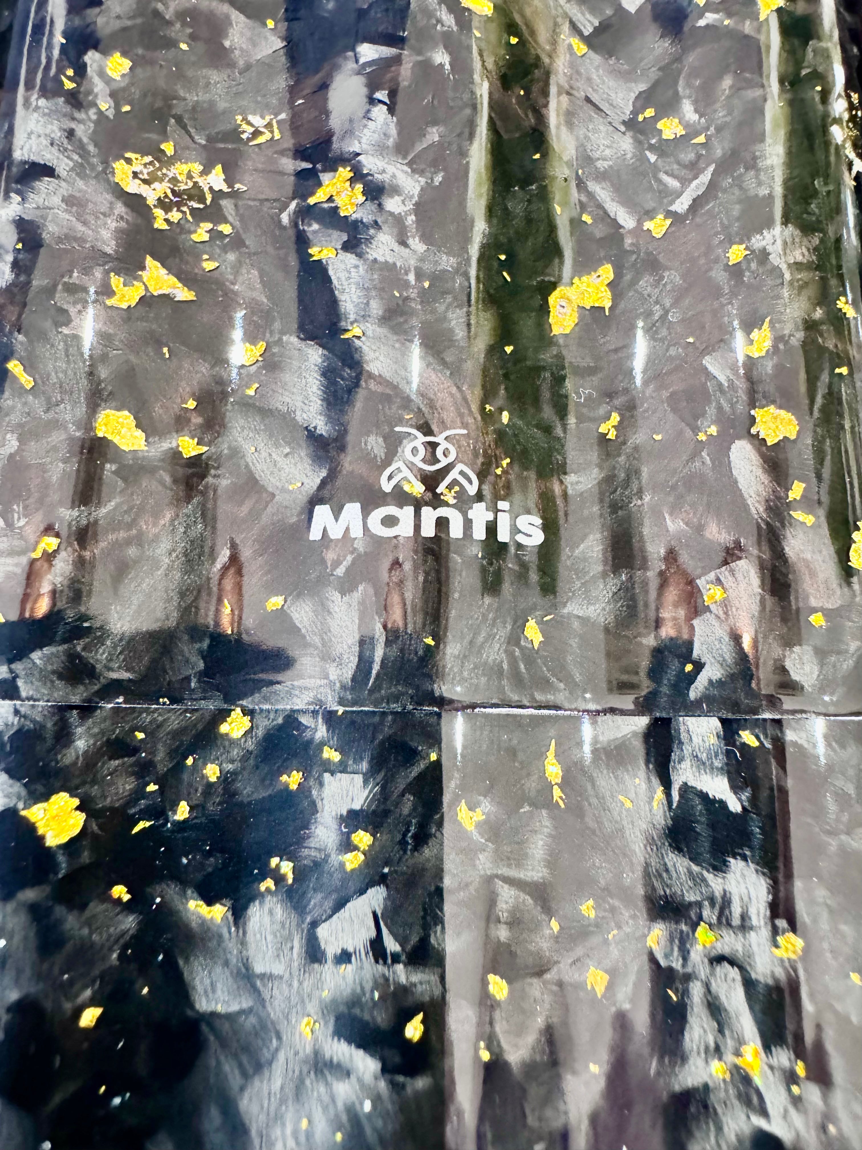 Mantis - LuxForge Real Forged Carbon Fiber Cigar Case - Hand Laid Gold Foil.