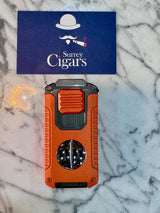 Mantis - Omni - Multifunction Triple Jet Flame Lighter with V cutter, Punch Cutter, Draw enhancer and Cigar stand. - Green