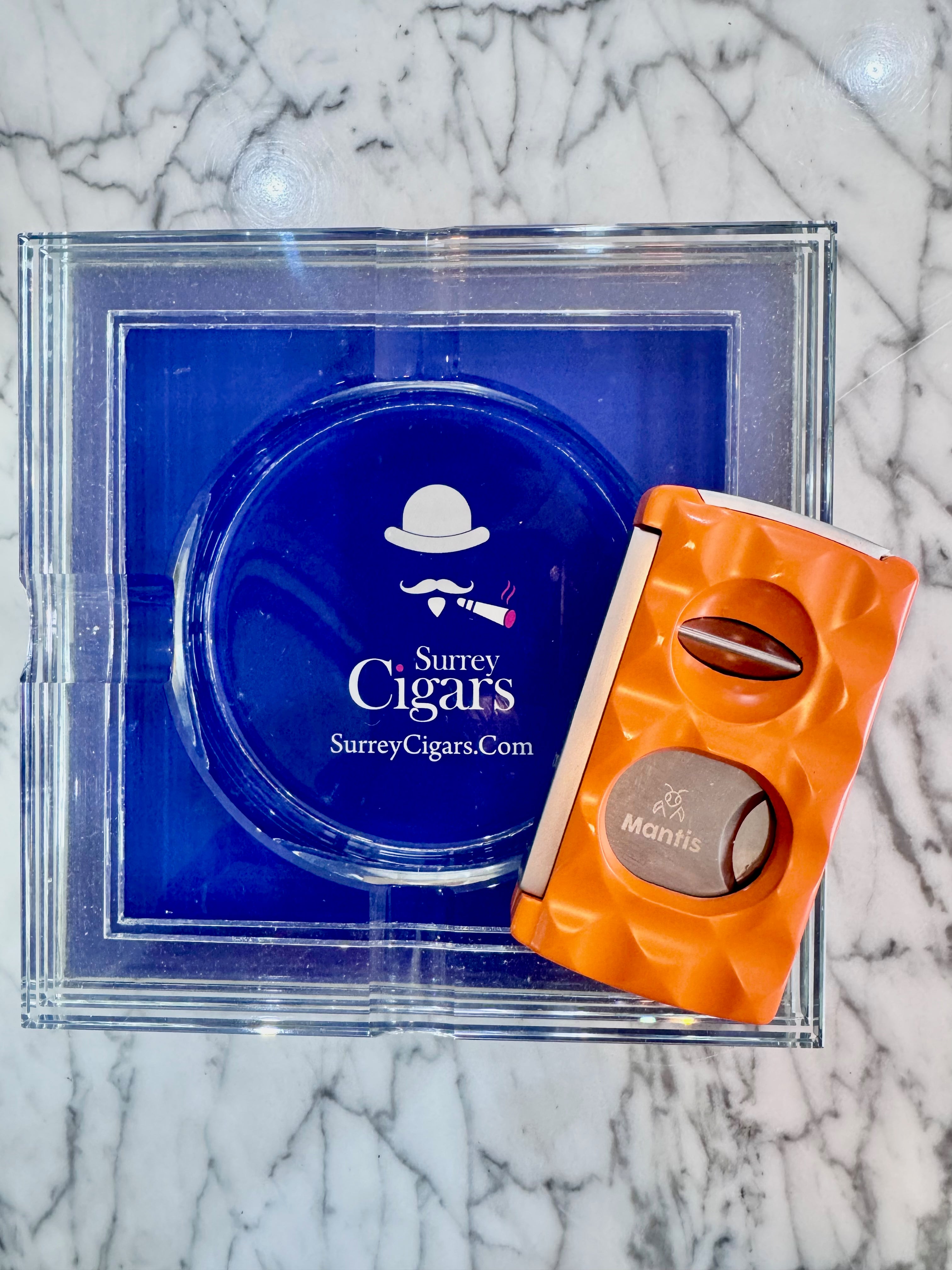 Mantis - Universal - 3 X Cigar Cutter - Straight Cut +  V-Cut + Punch Cutter in Orange