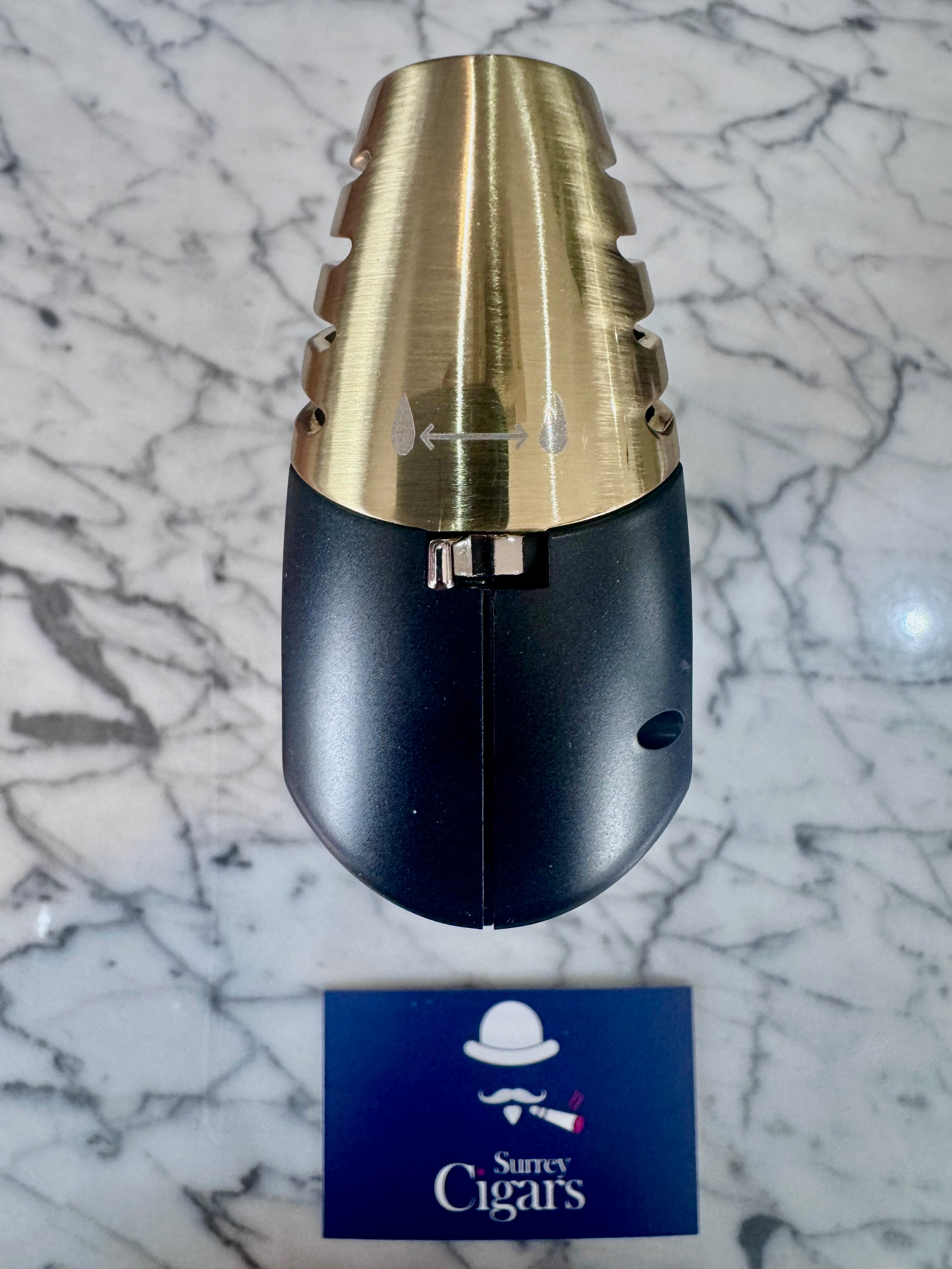 Mantis - Inferno - Dual-flame Jet and Soft Flame Table Lighter - Gold Metal