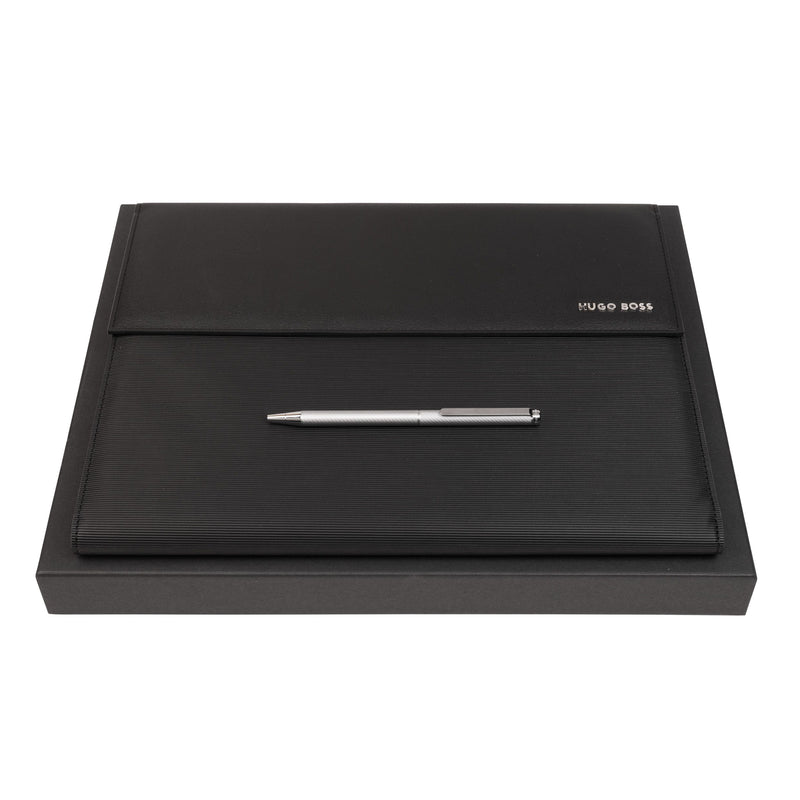 Hugo Boss Set Pinstripe A5 Folder And Cloud Ballpoint Pen