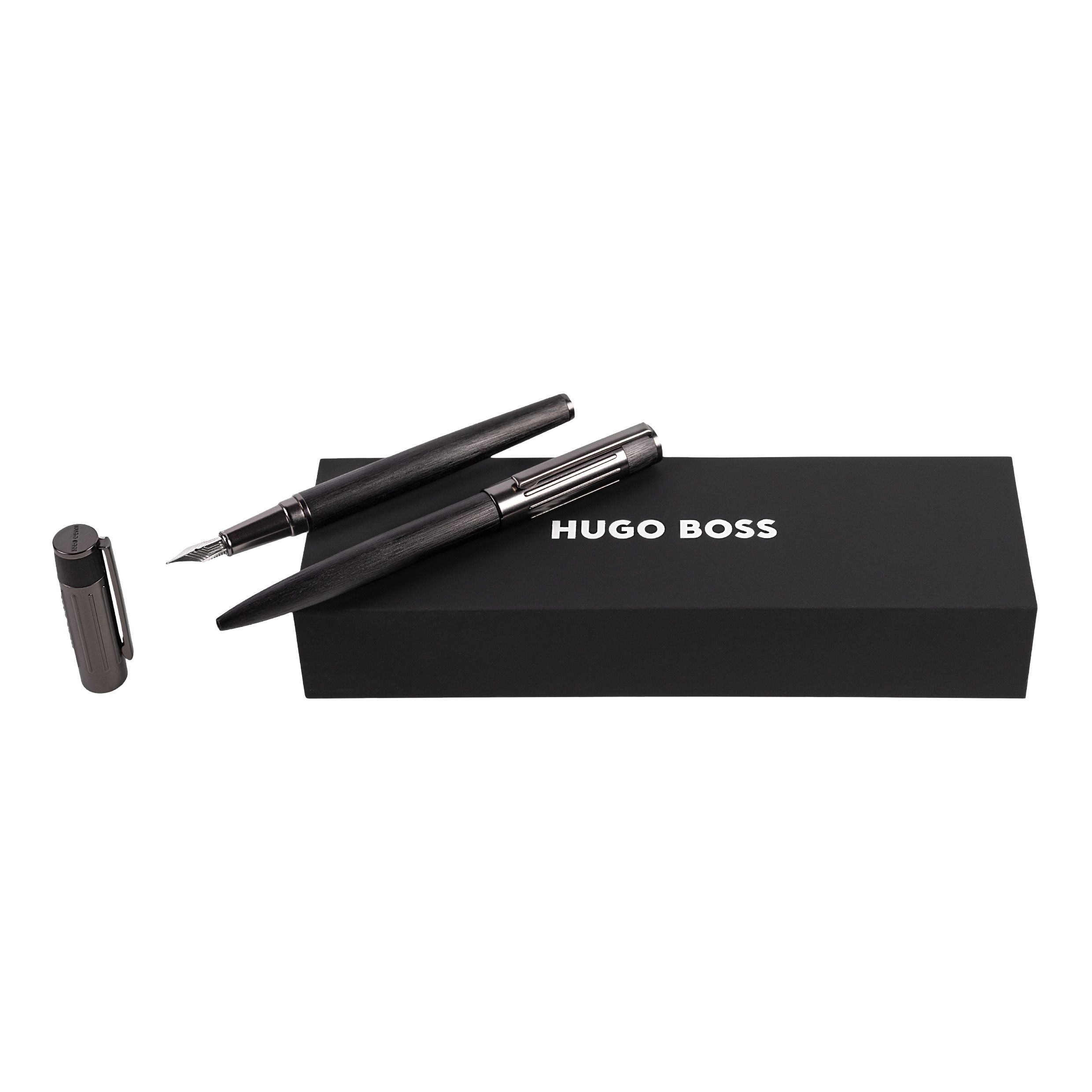 Hugo Boss Set Gear Ribs Fountain Pen And Gear Ballpoint Pen